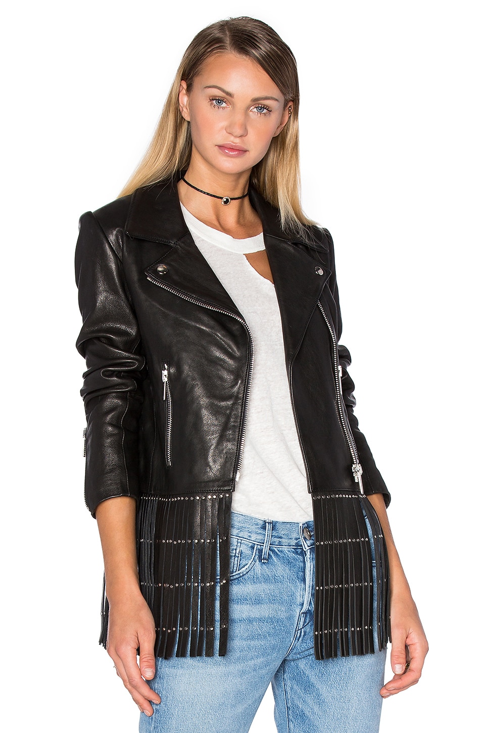 NOUR HAMMOUR Saint Jacket in Black & Silver | REVOLVE