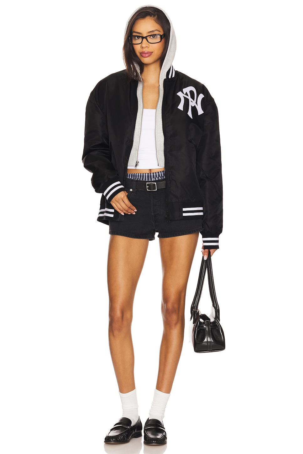 No Problemo Nyp Nylon Varsity Jacket in Black | REVOLVE