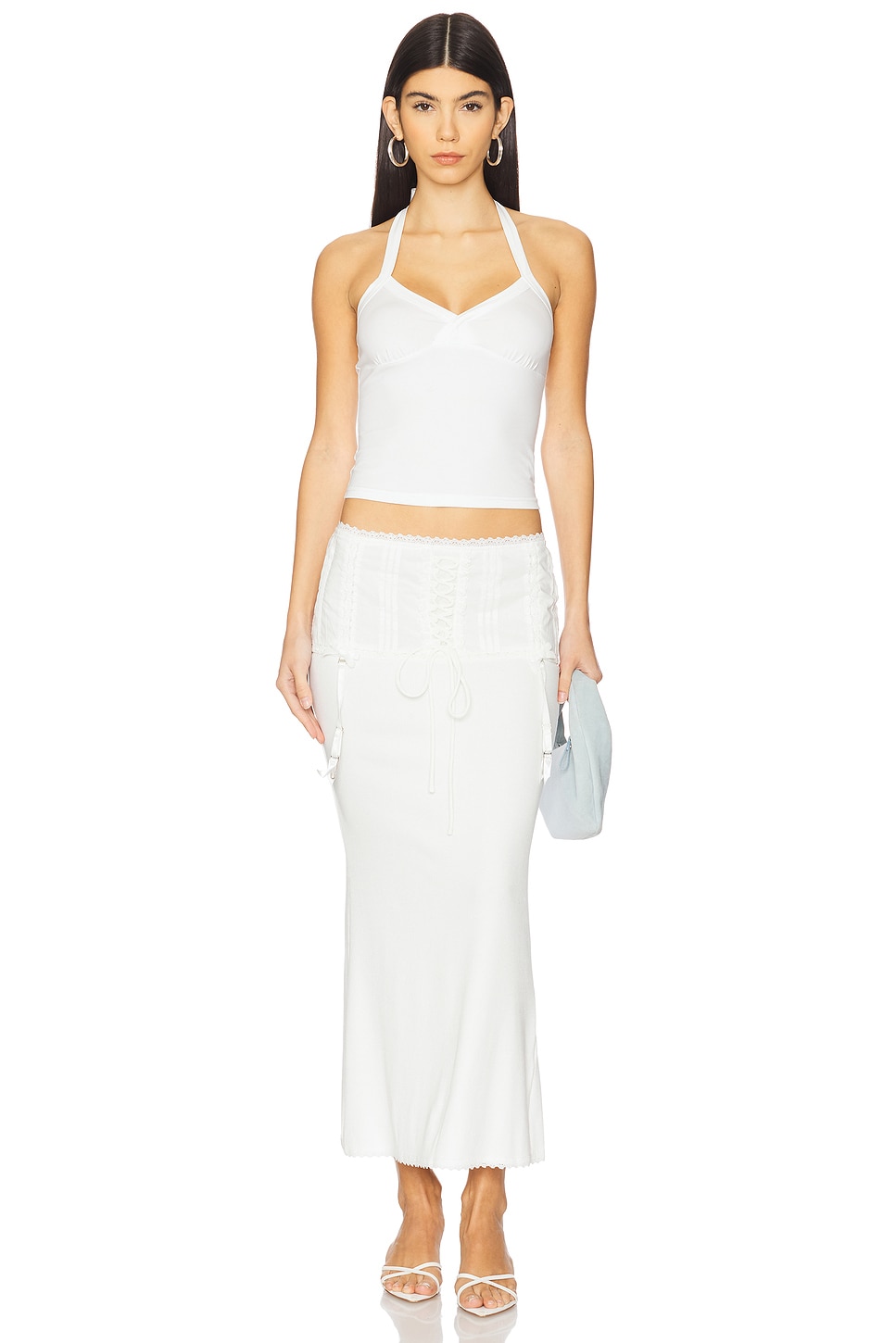Nodress White Halterneck Tank Top in White | REVOLVE