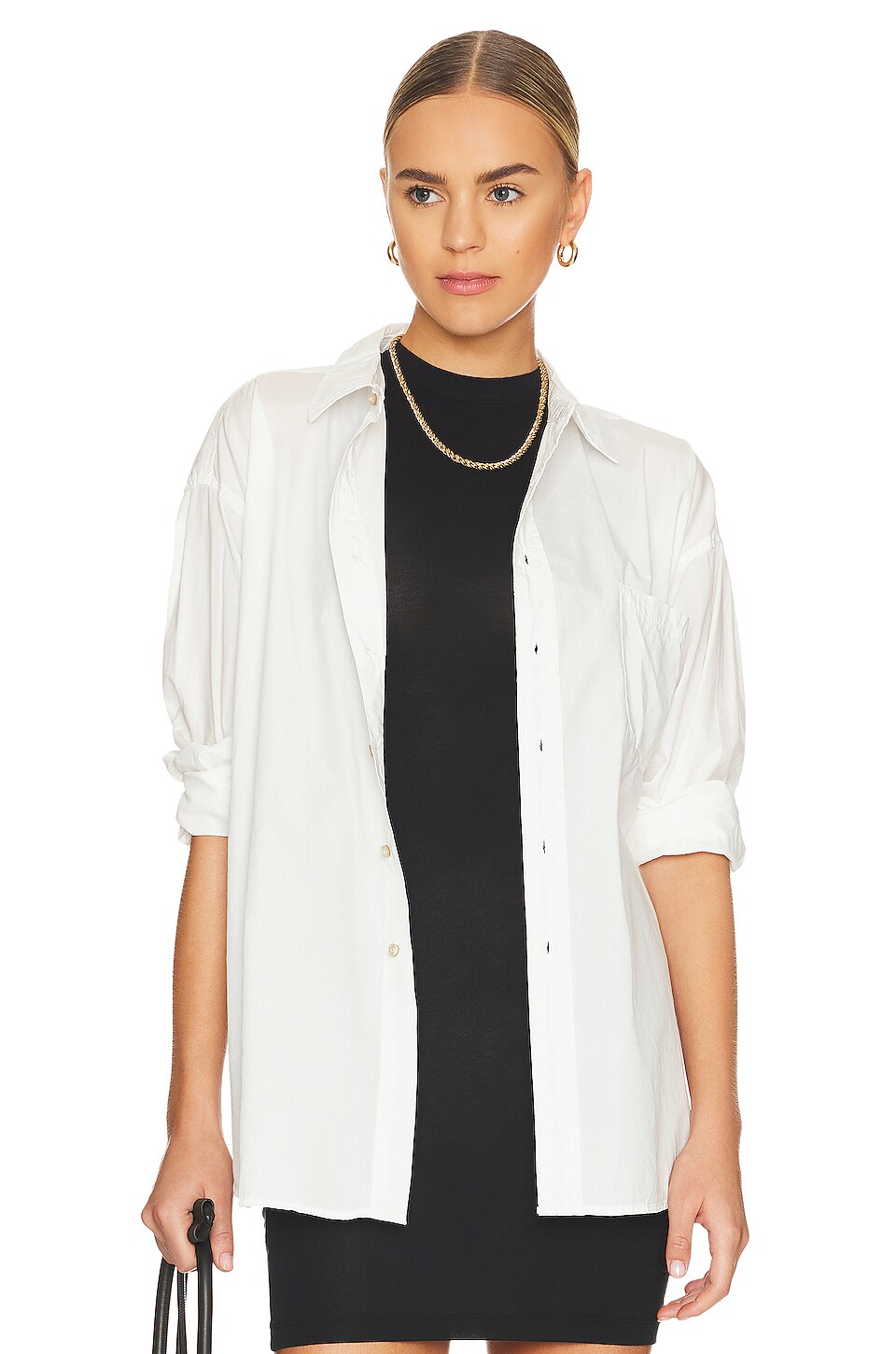 Image 1 of Adrian Oversized Work Shirt in White