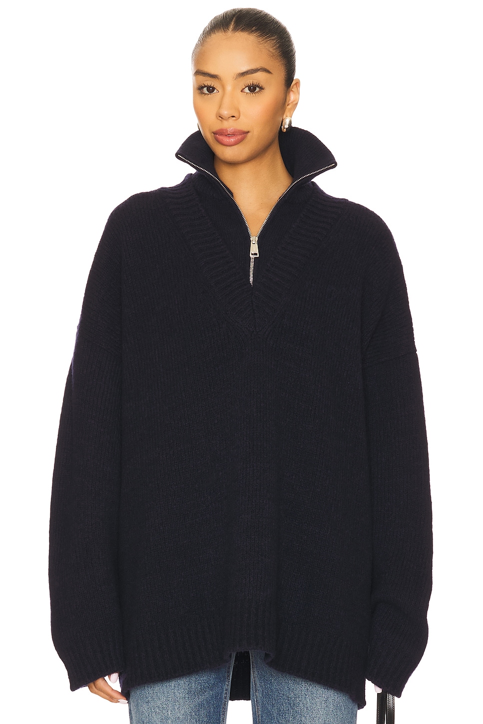 Nanushka Kylen Sweatshirt in Navy | REVOLVE