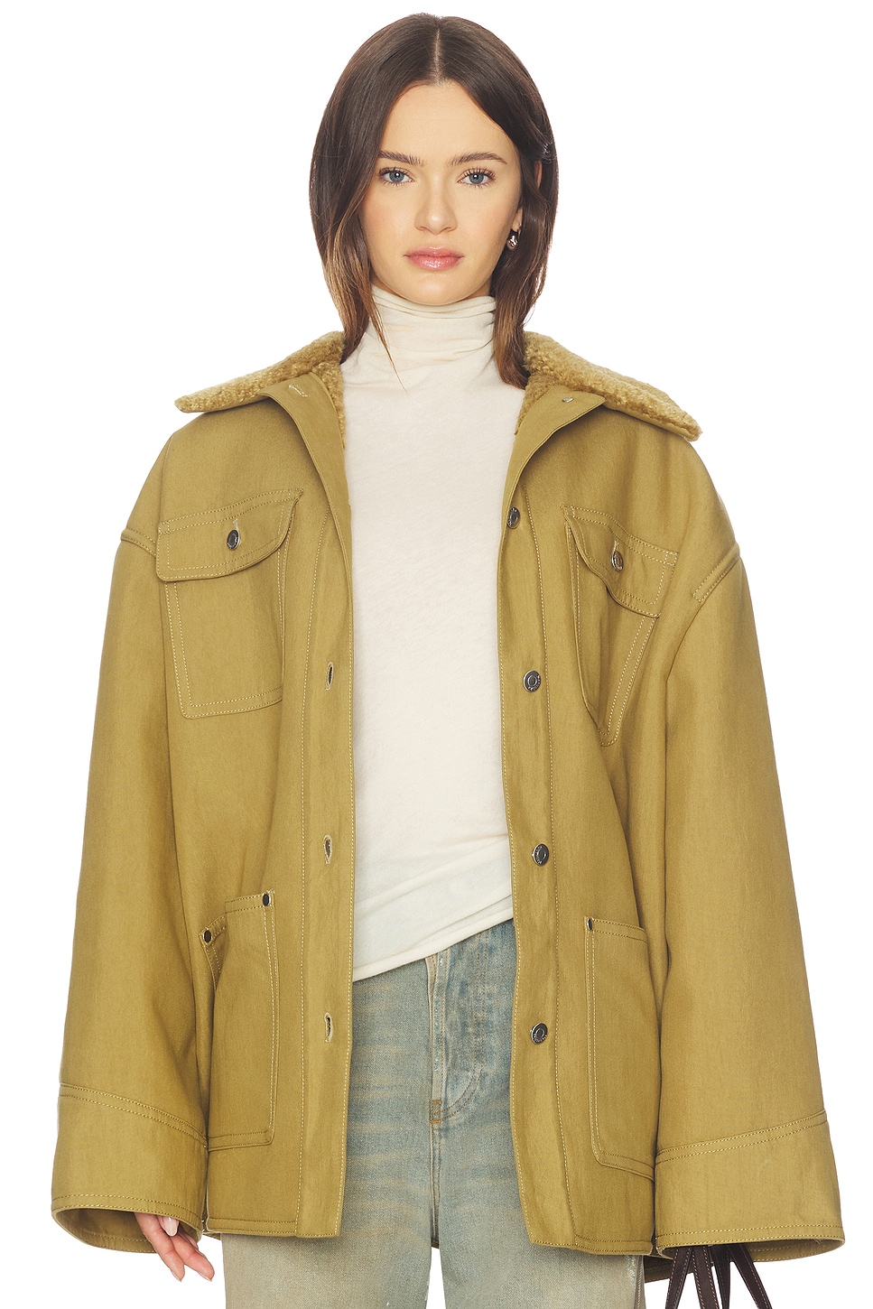 Drawer - nanushka ミリタリーブルゾン KHAKI ナヌーシュカ roku k3 Nanushka Zonta Jacket in Yellow Khaki | REVOLVE