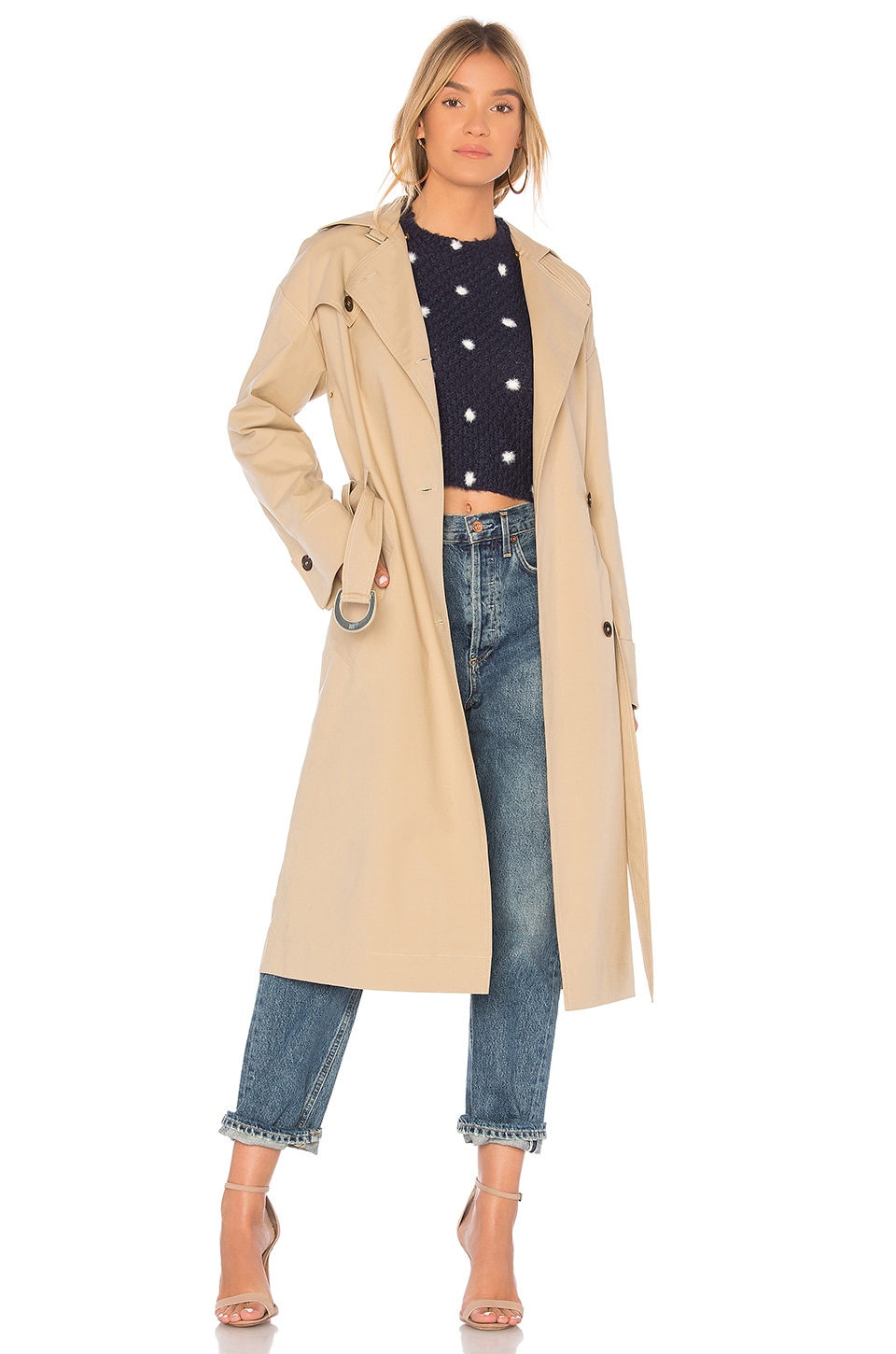 Nanushka Dakota Coat in Sand | REVOLVE