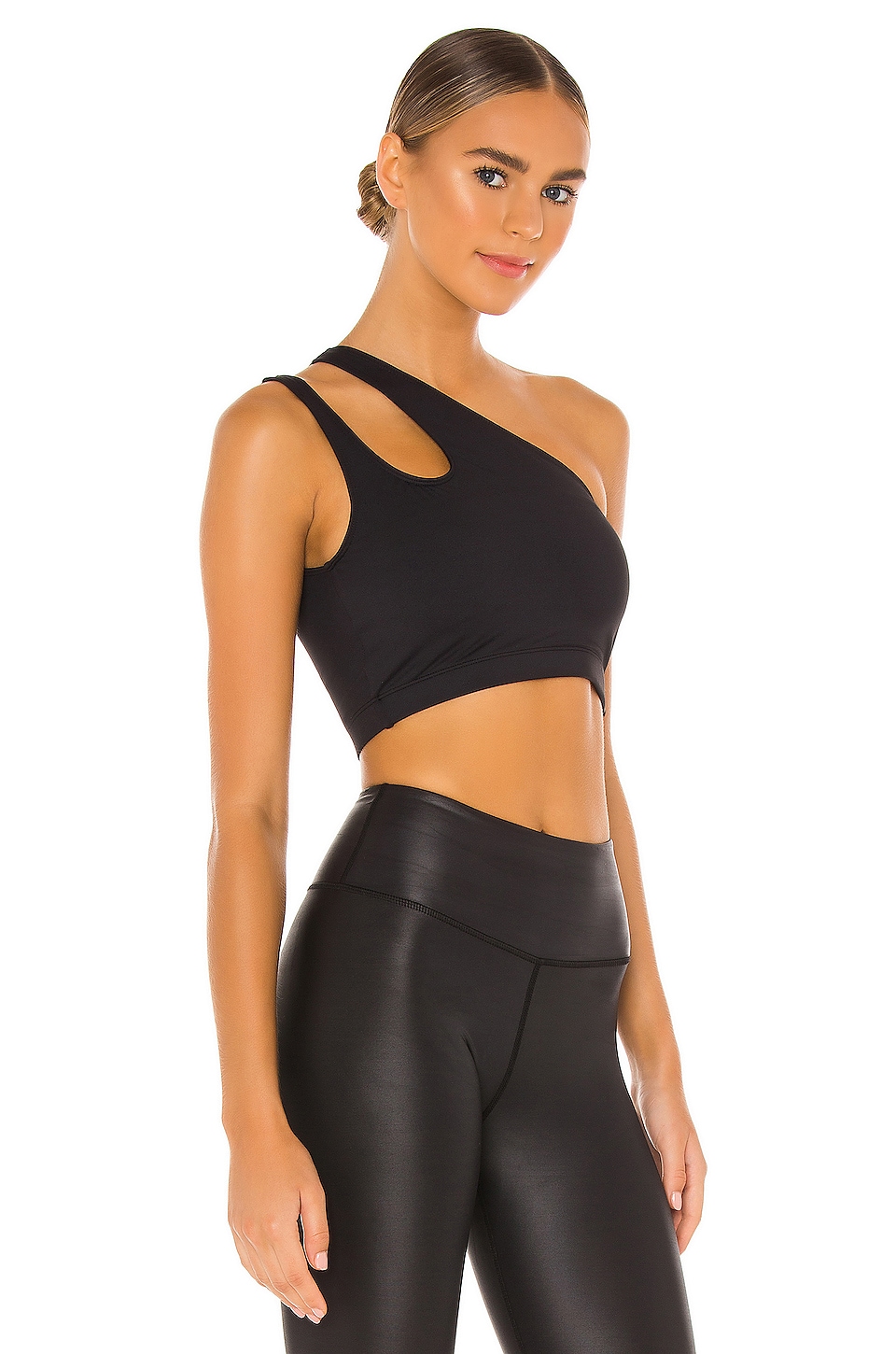 Nubyen X Revolve One Shoulder Sports Bra In Black REVOLVE