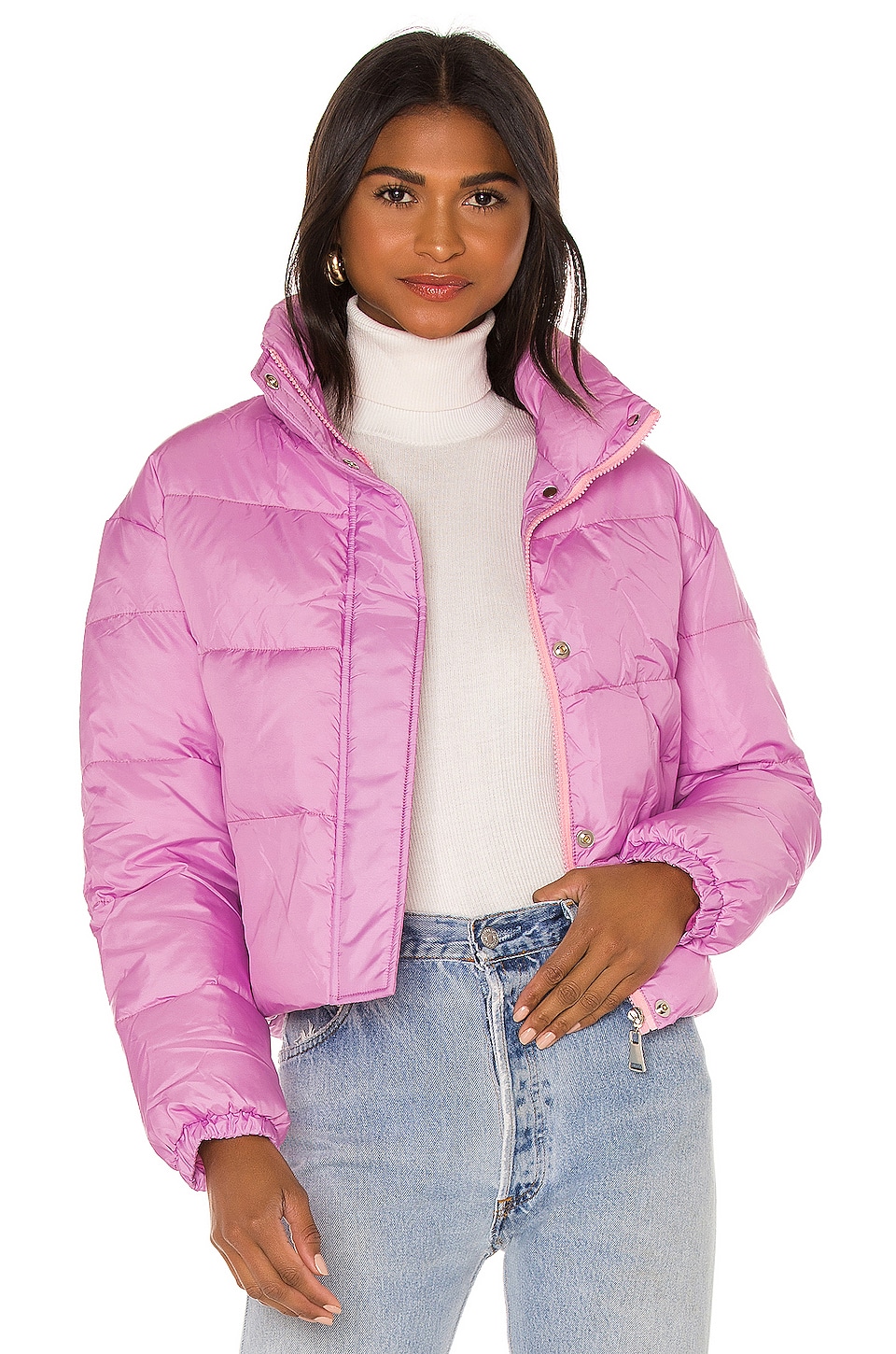 Nubyen x REVOLVE Cropped Puffer Jacket in Pink | REVOLVE