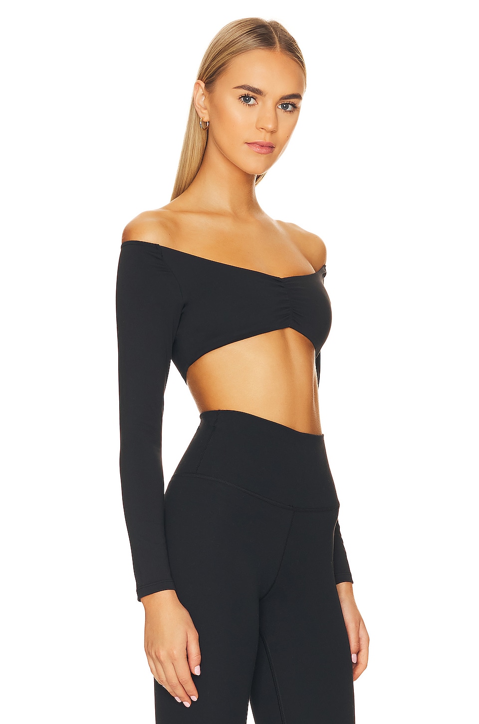 Nubyen Good Vibrations Curve Contour Scoop Neck Top in Black