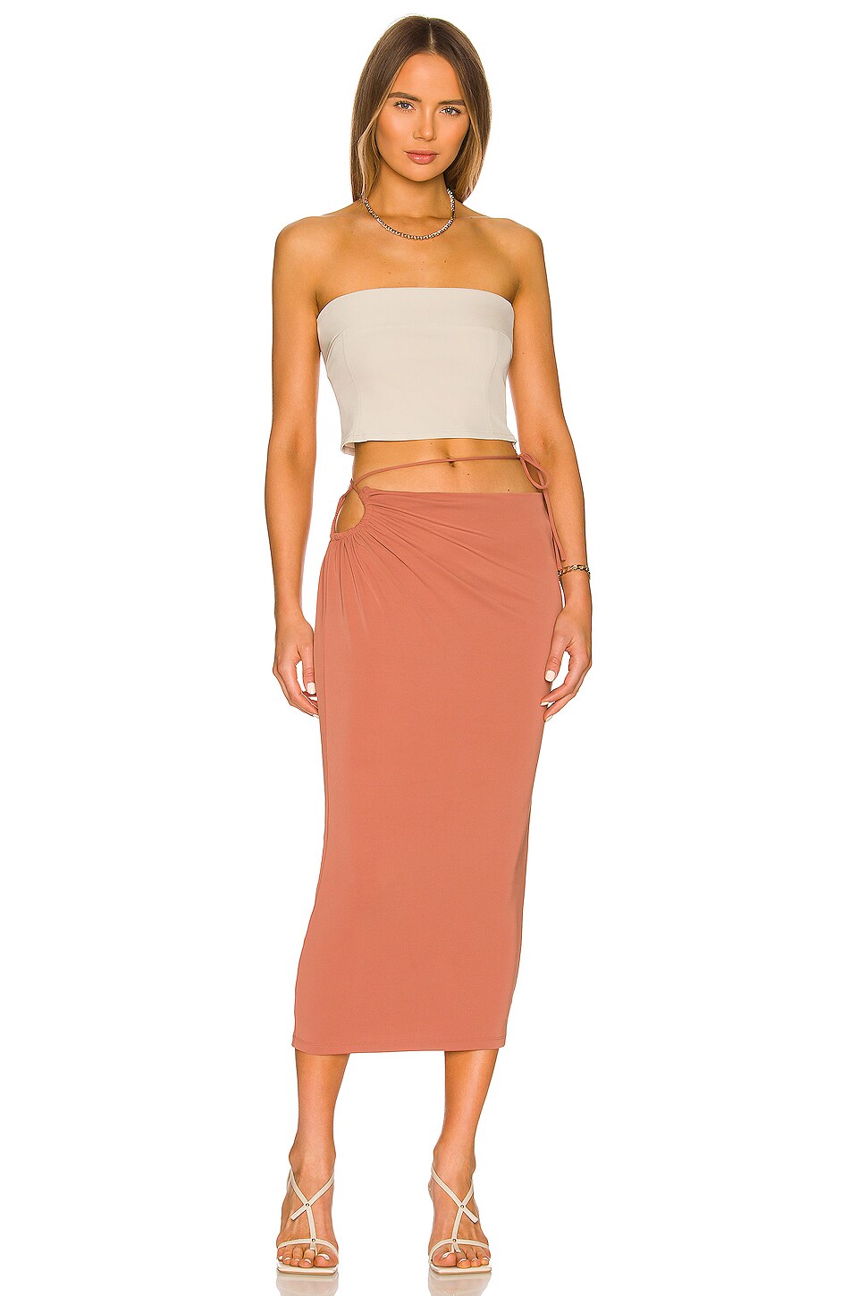 Rosewood Print Midi Skirt