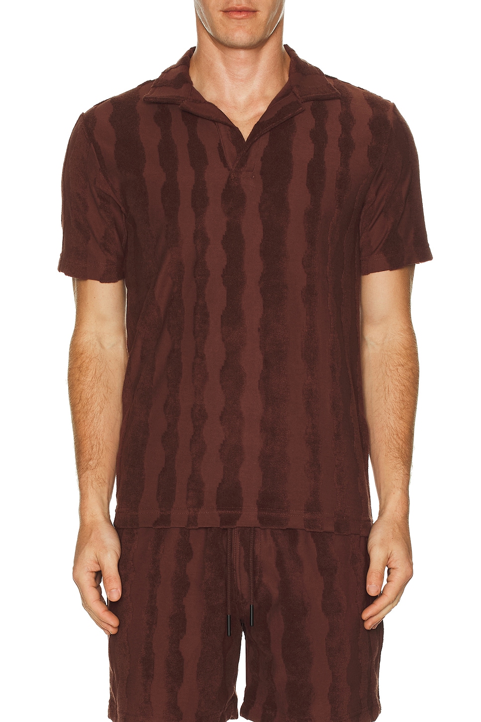 OAS Totem Polo Terry Shirt in Brown | REVOLVE