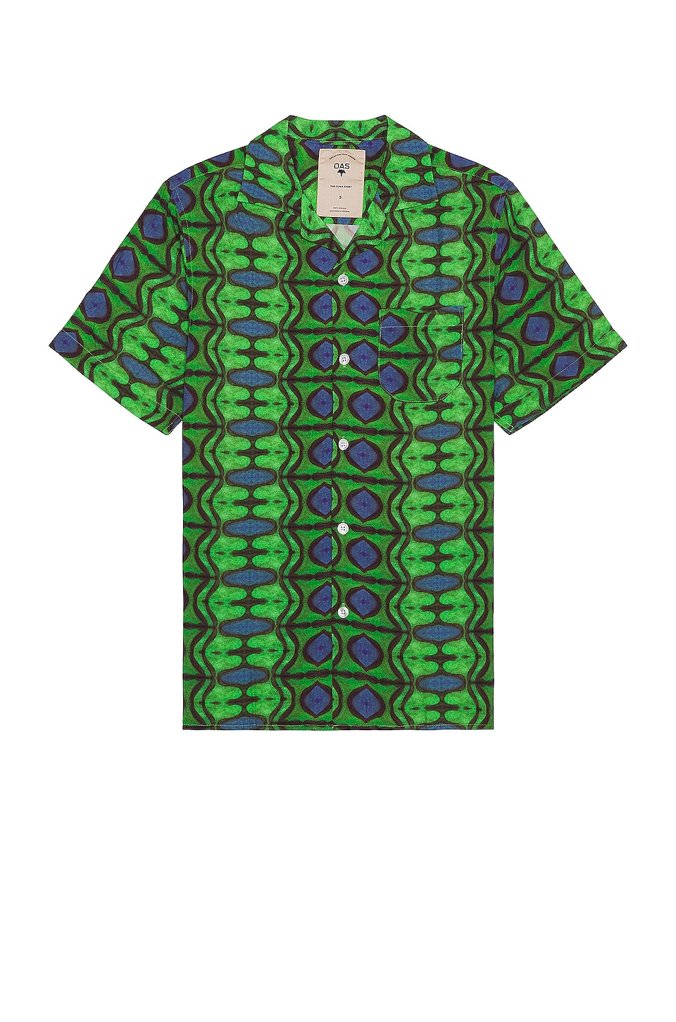 Men's Short Sleeve Hawaiian Shirt in Optic Banana Leaf