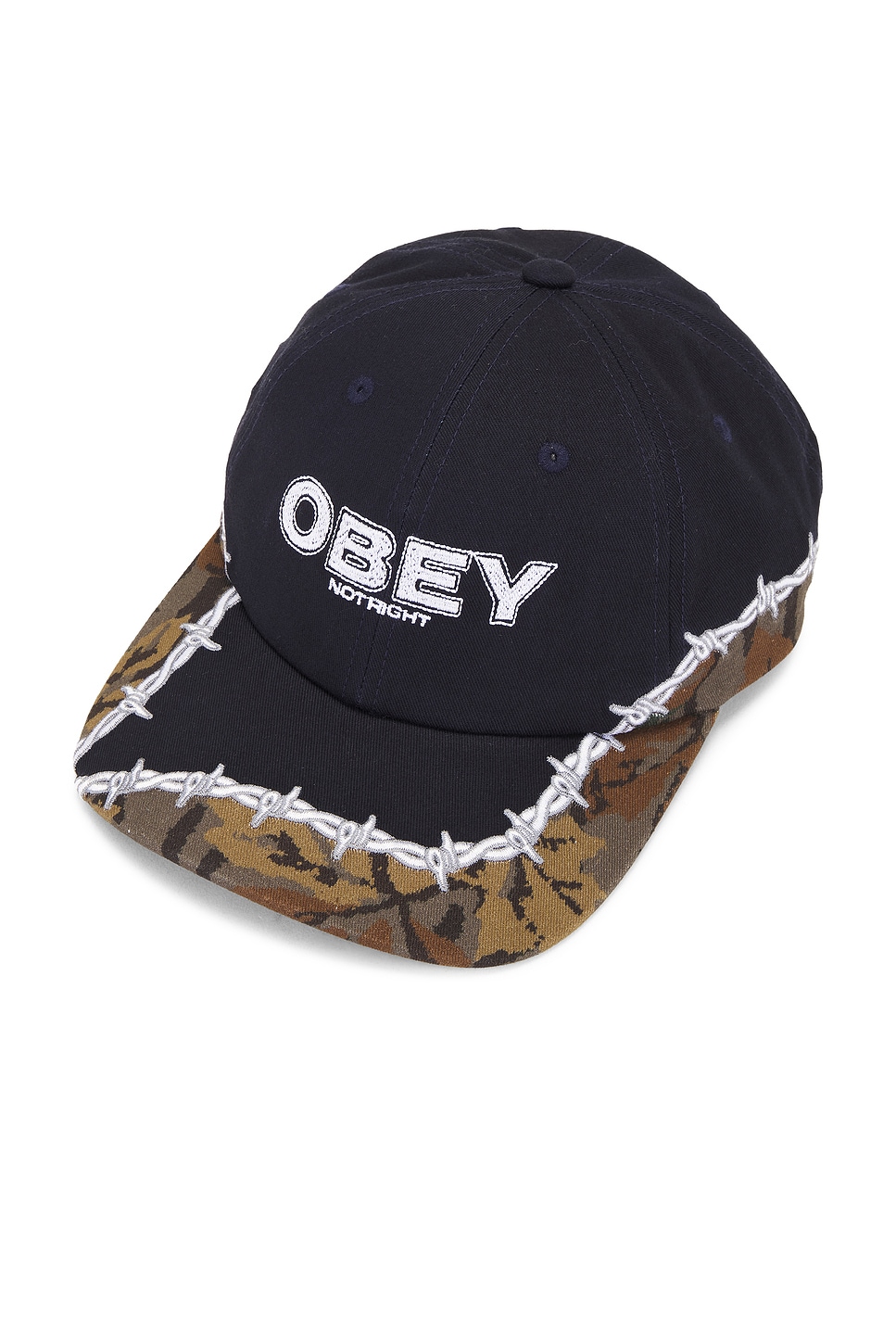 Not Right 6 Panel Velcro Back Hat - Thumbnail 3