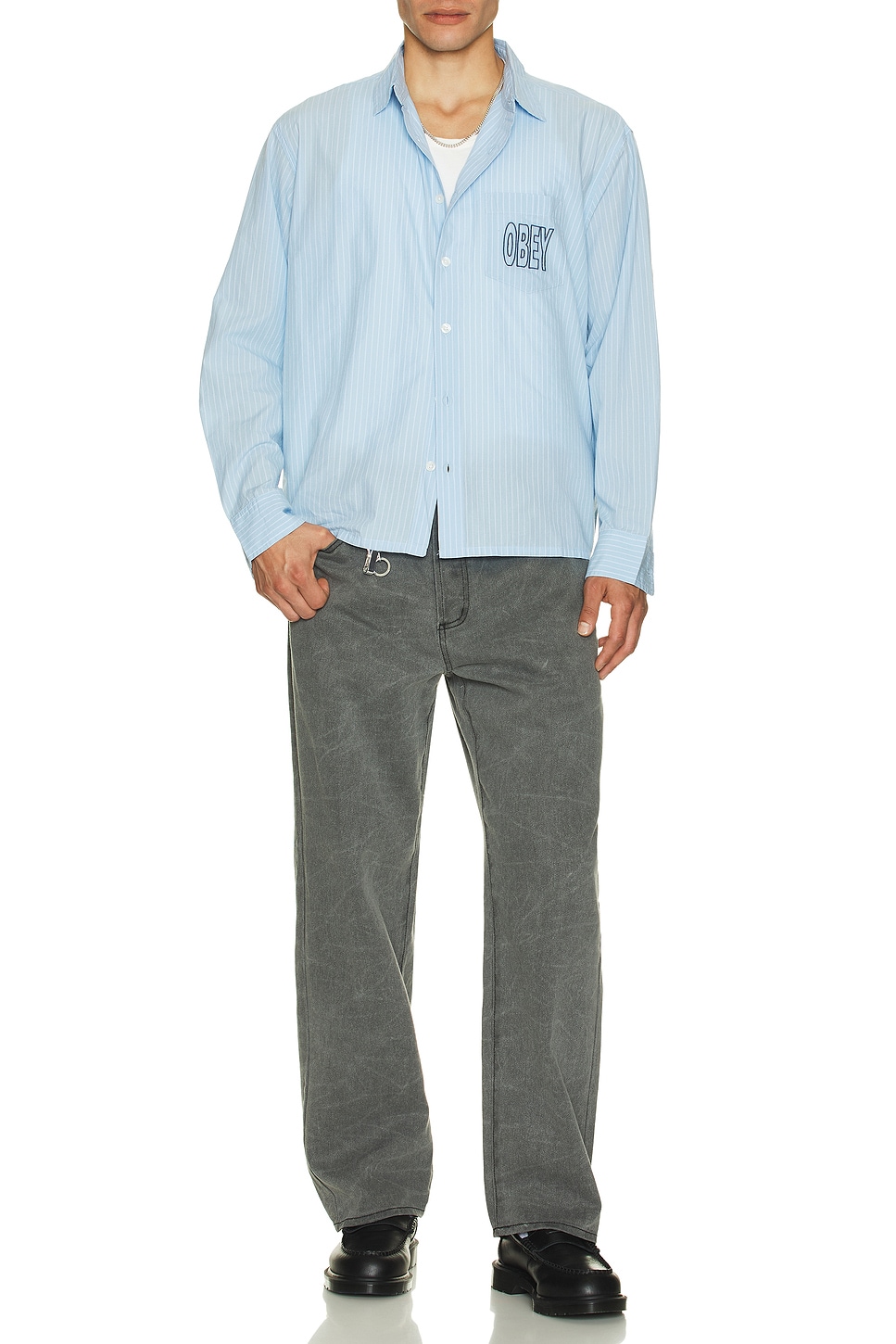 Obey CLASSIC バギーデニムパンツ - Black Wrinkle Wash | REVOLVE