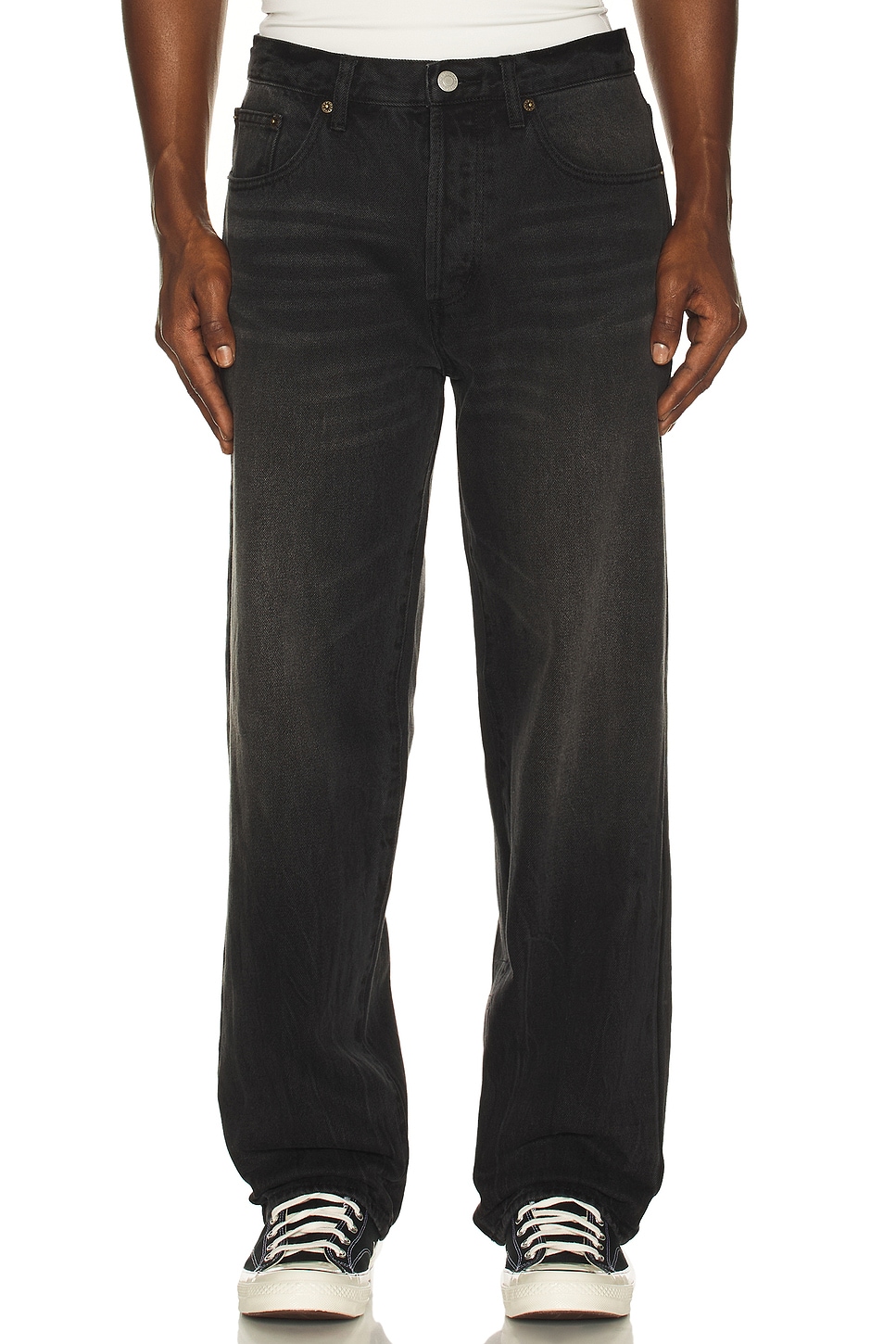 Obey Boxcar Straight Leg Denim Jeans in Heavy Vintage Black | REVOLVE