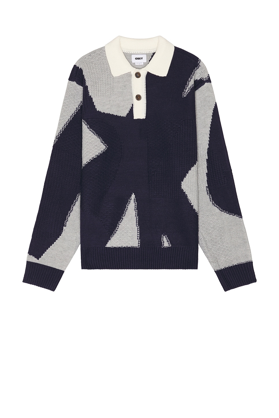 Obey Luca Polo Sweater in Heather Grey Multi REVOLVE