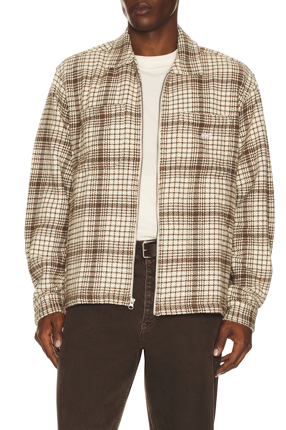 Obey Parker Zip Shirt Jacket in Unbleached Multi | REVOLVE