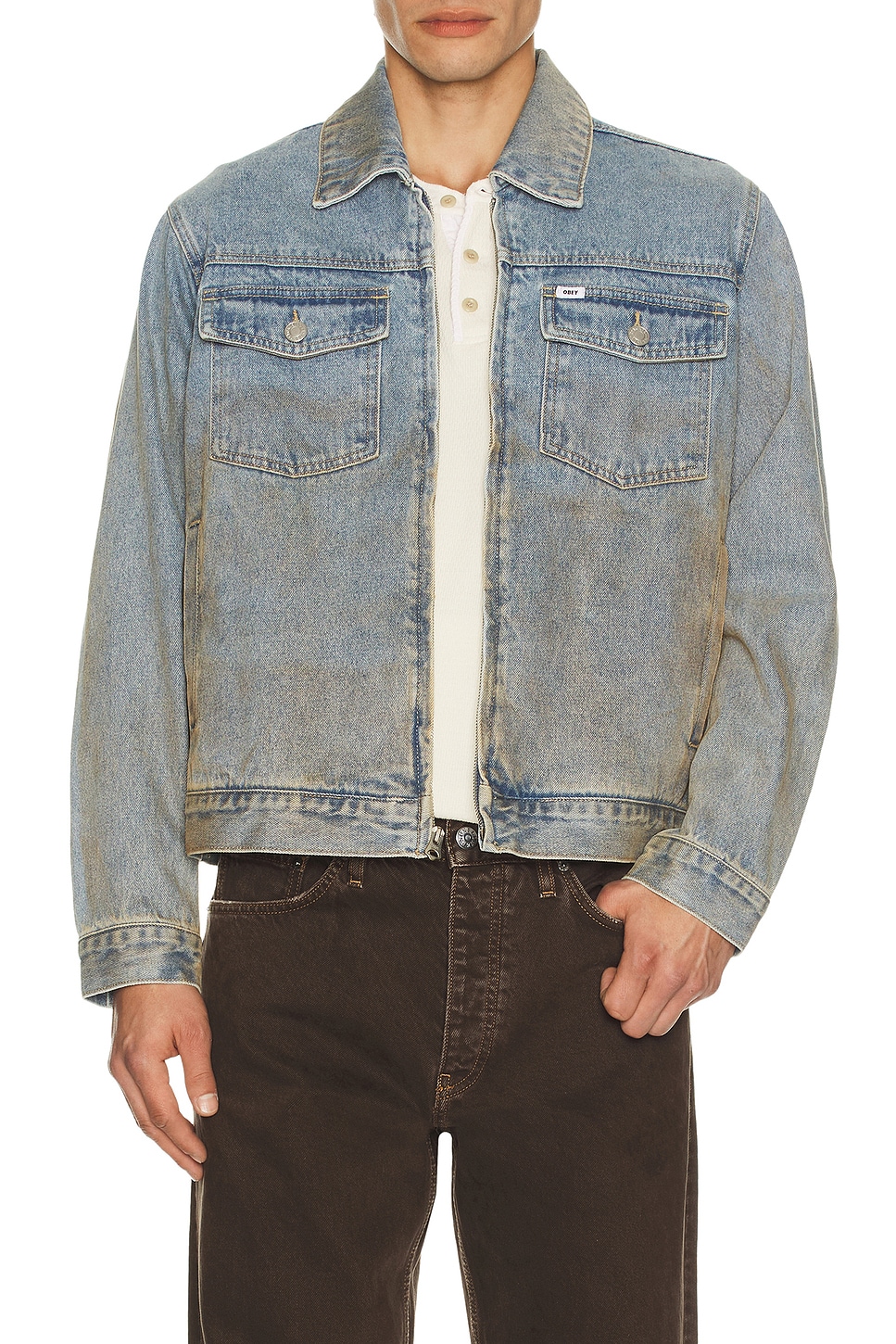 Obey BASE トラッカージャケット - Heavy Vintage Light Indigo | REVOLVE