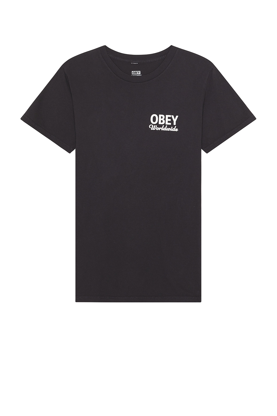 Obey Worldwide Script Tee en Pigment Vintage Black