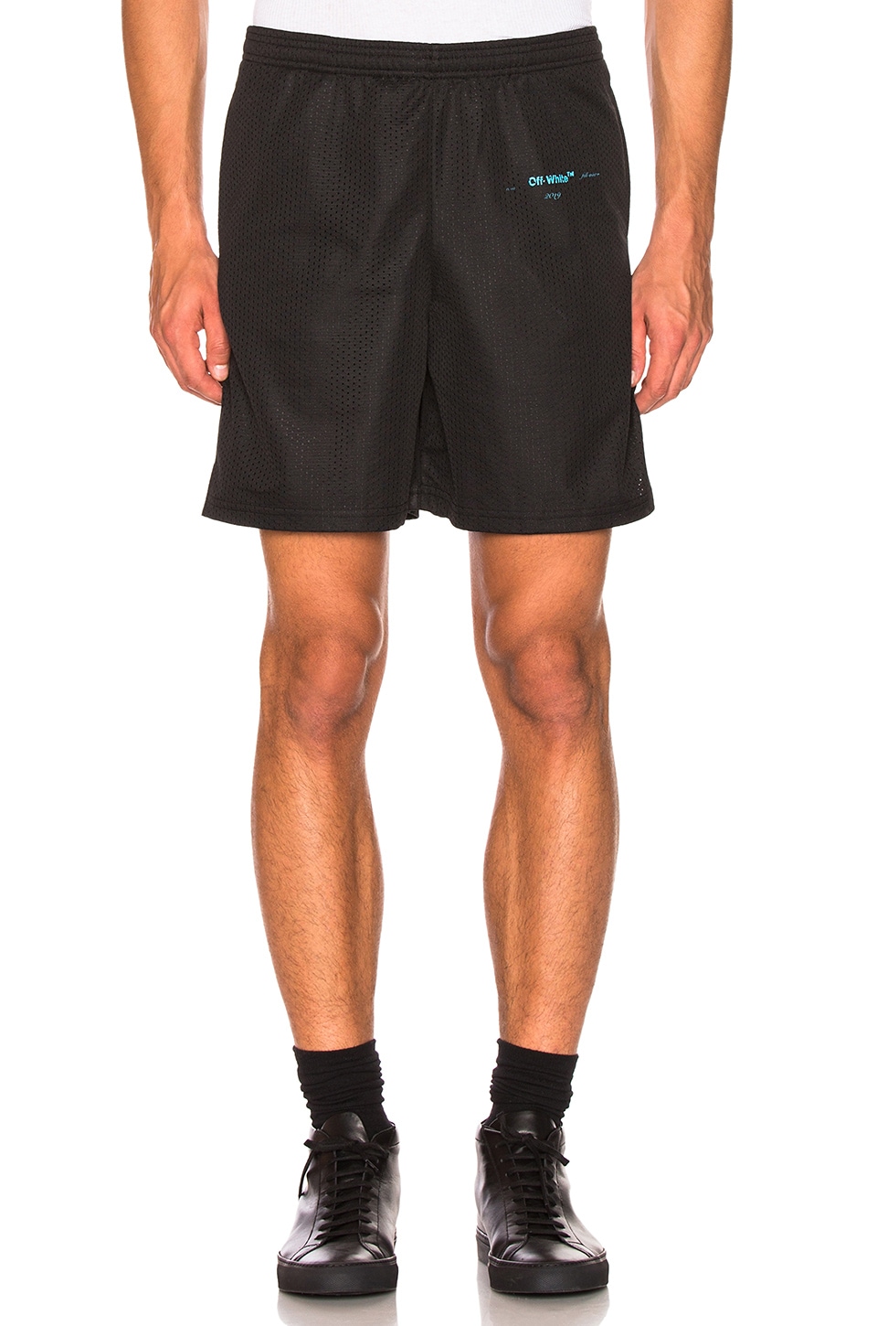 off white gradient mesh shorts