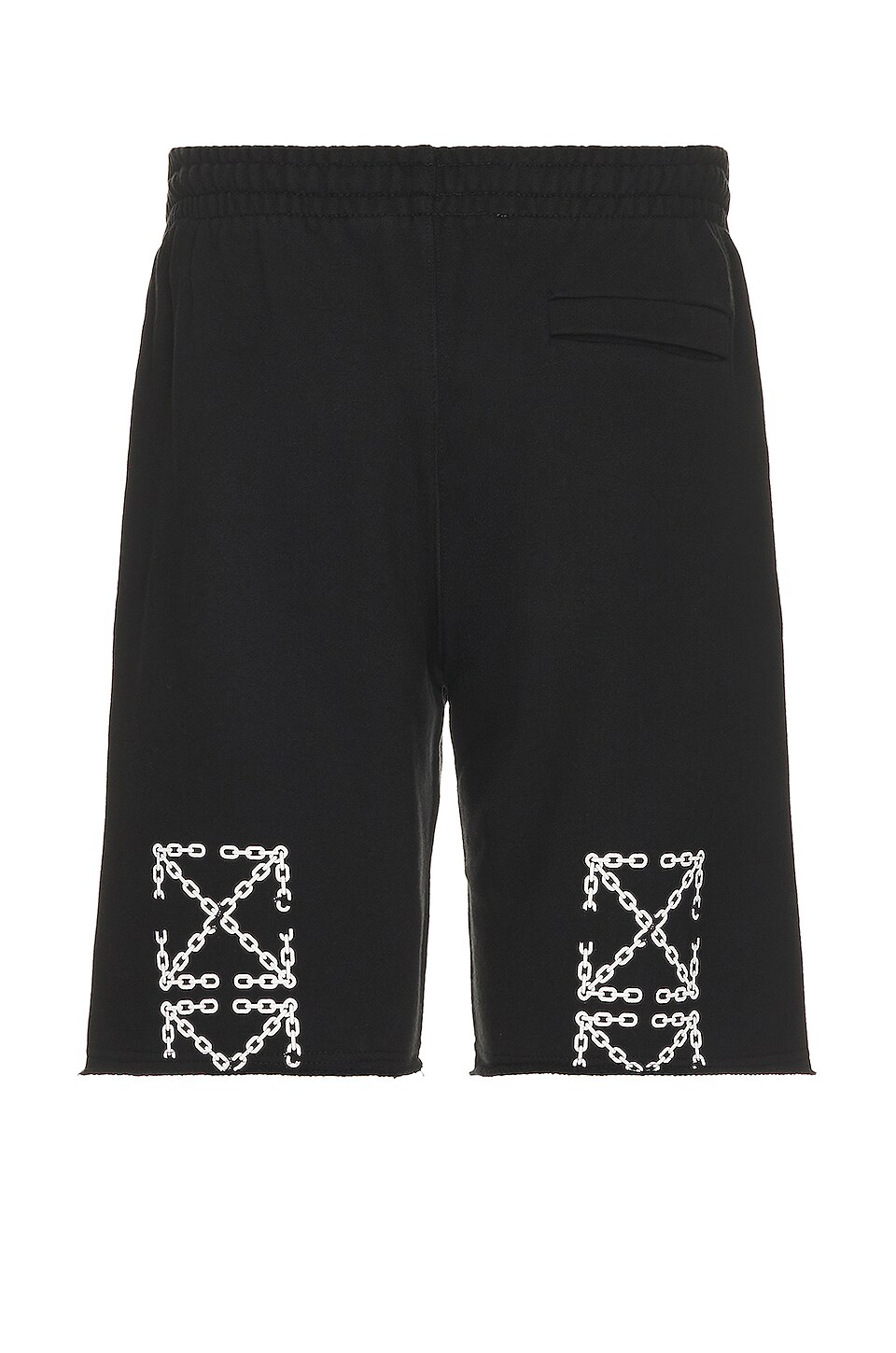 OFF-WHITE Chain Arrow Sweatshorts in Black & White
