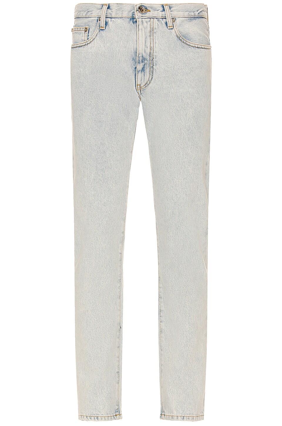 OFF-WHITE Diag Tab Narrow Slim Jeans in Bleach Blue