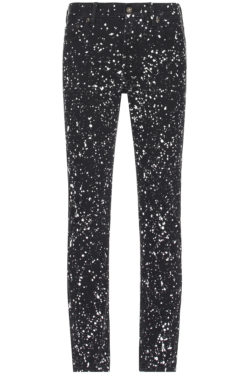 OFF-WHITE Diagonal Outline Paint Skinny Jeans en Black & White