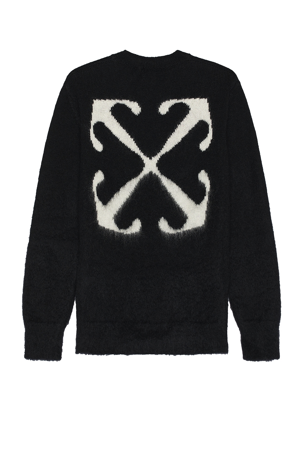 OFF-WHITE Mohair Arrow Knit Crewneck in Black | REVOLVE