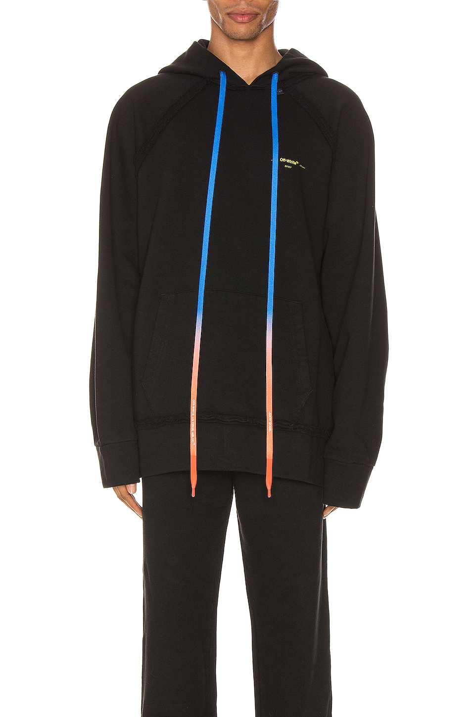 Off White Acrylic Arrows Incomp Hoodie In Black Yellow Revolve