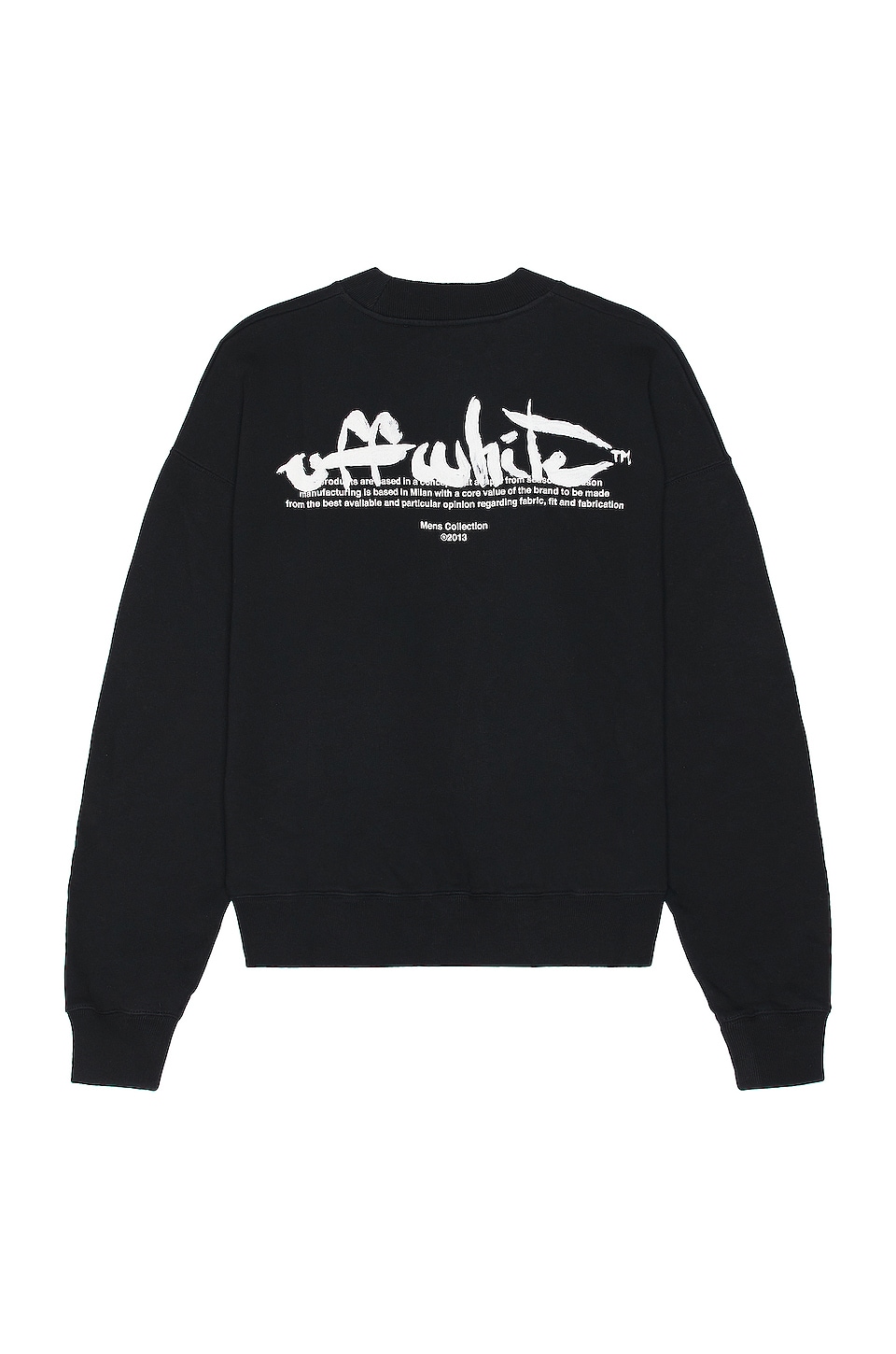 OFF-WHITE Paint Script Skate Crewneck in Black & White