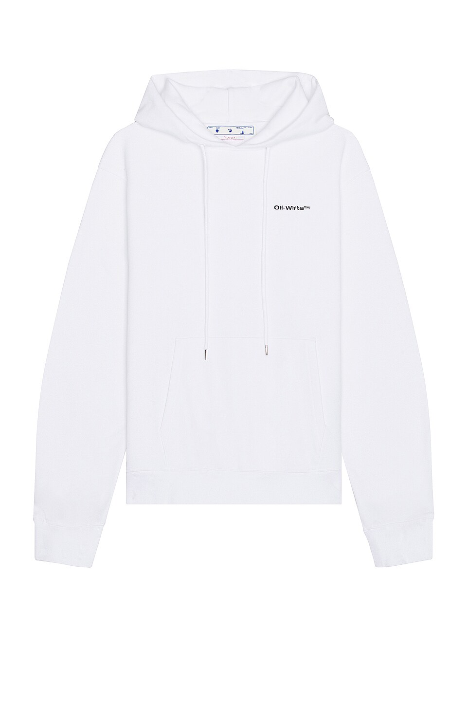 OFF-WHITE Wave Outline Diagonal Slim Hoodie in White & Black