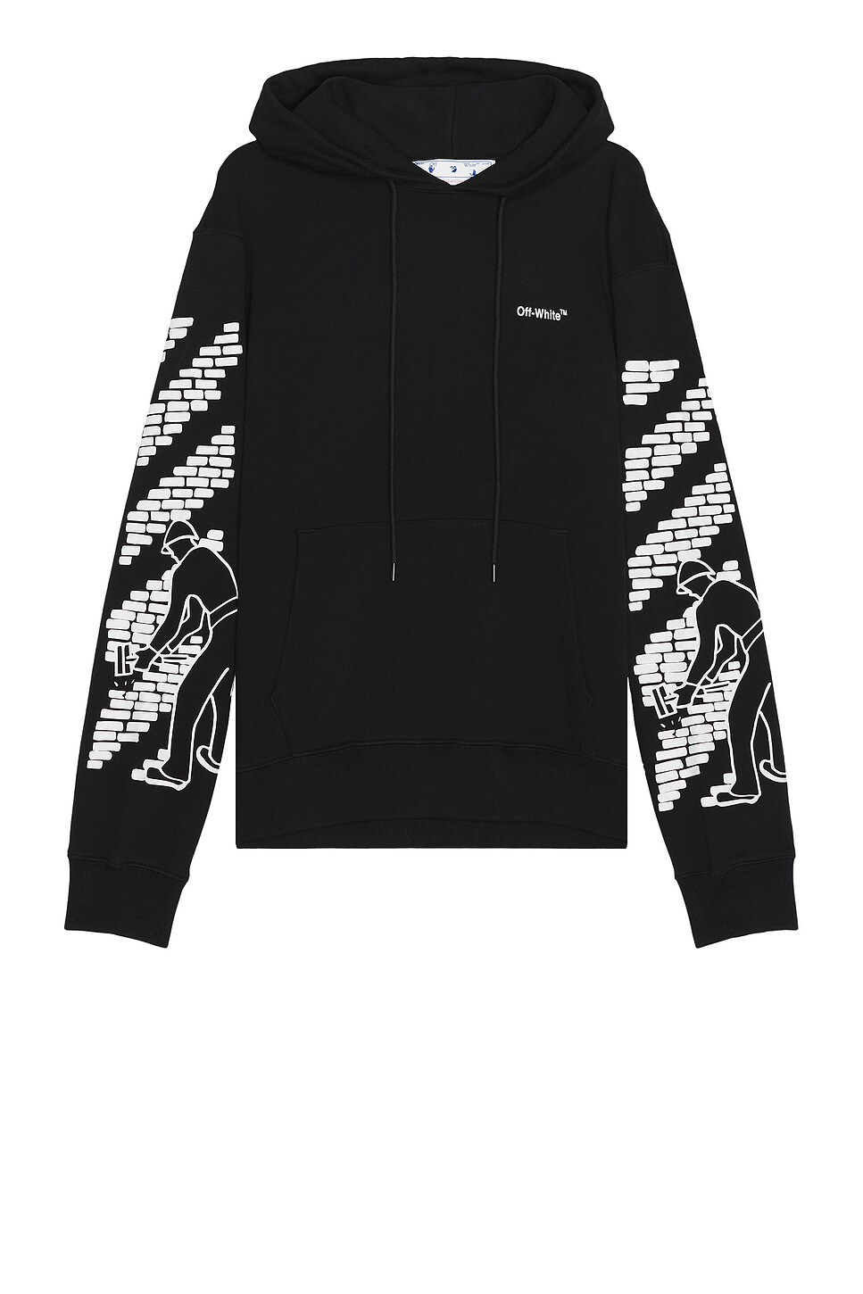 OFF-WHITE Bricks Slim Hoodie in Black & White
