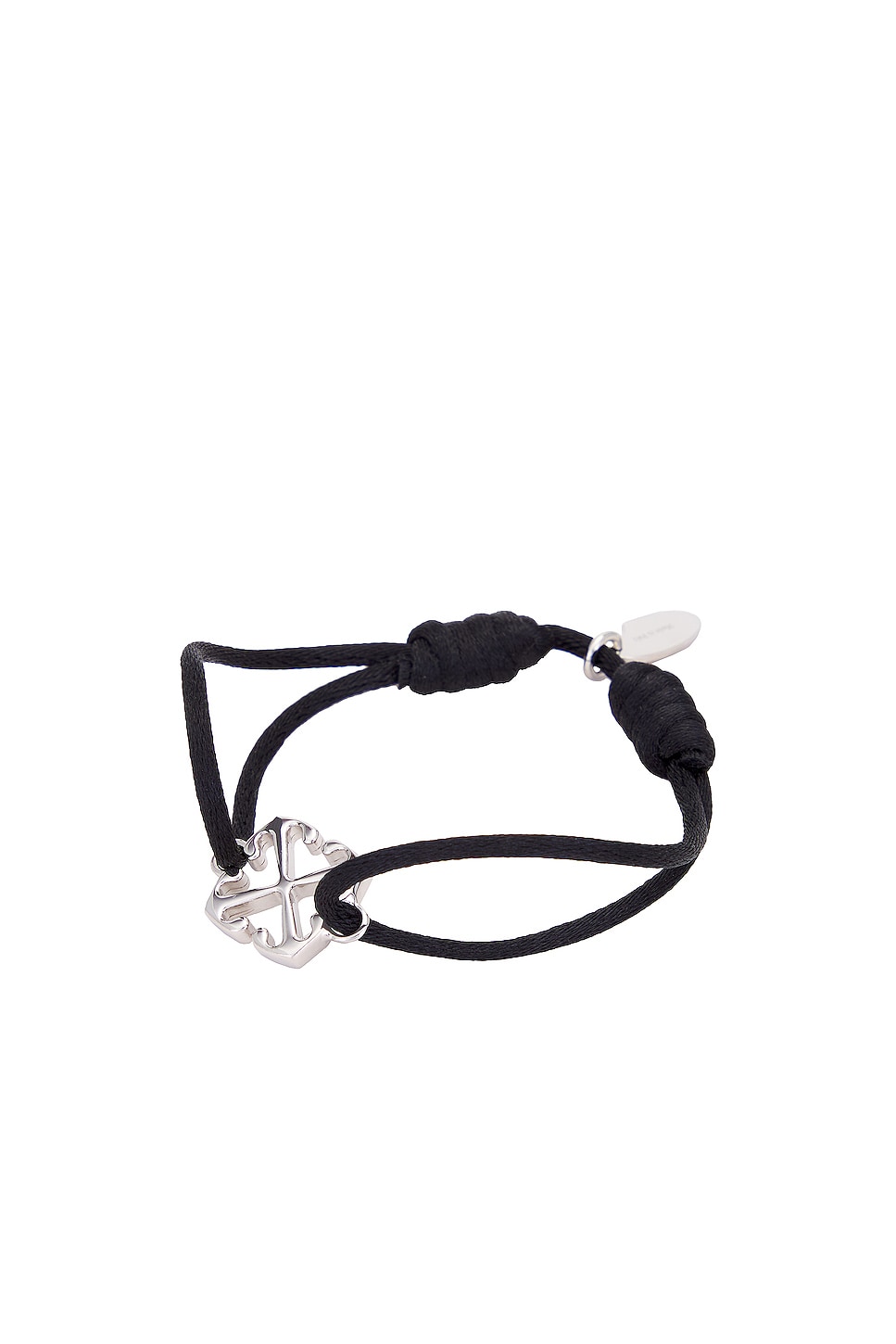 OFF-WHITE Arrow Chord Bracelet Silver in Black
