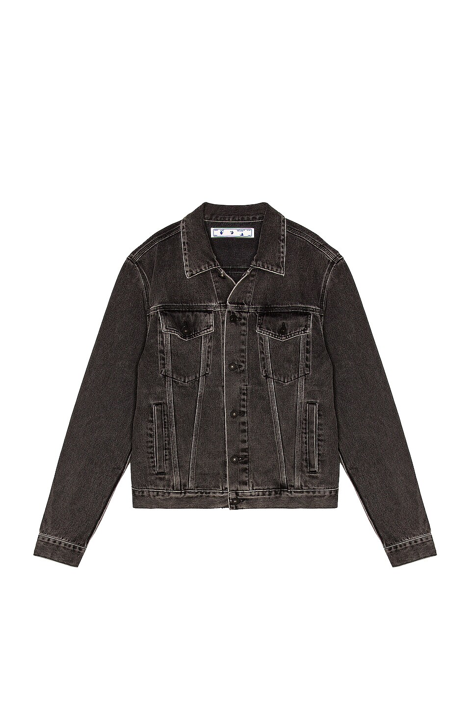 OFF-WHITE Negative Mark Slim Denim Jacket in Medium Grey