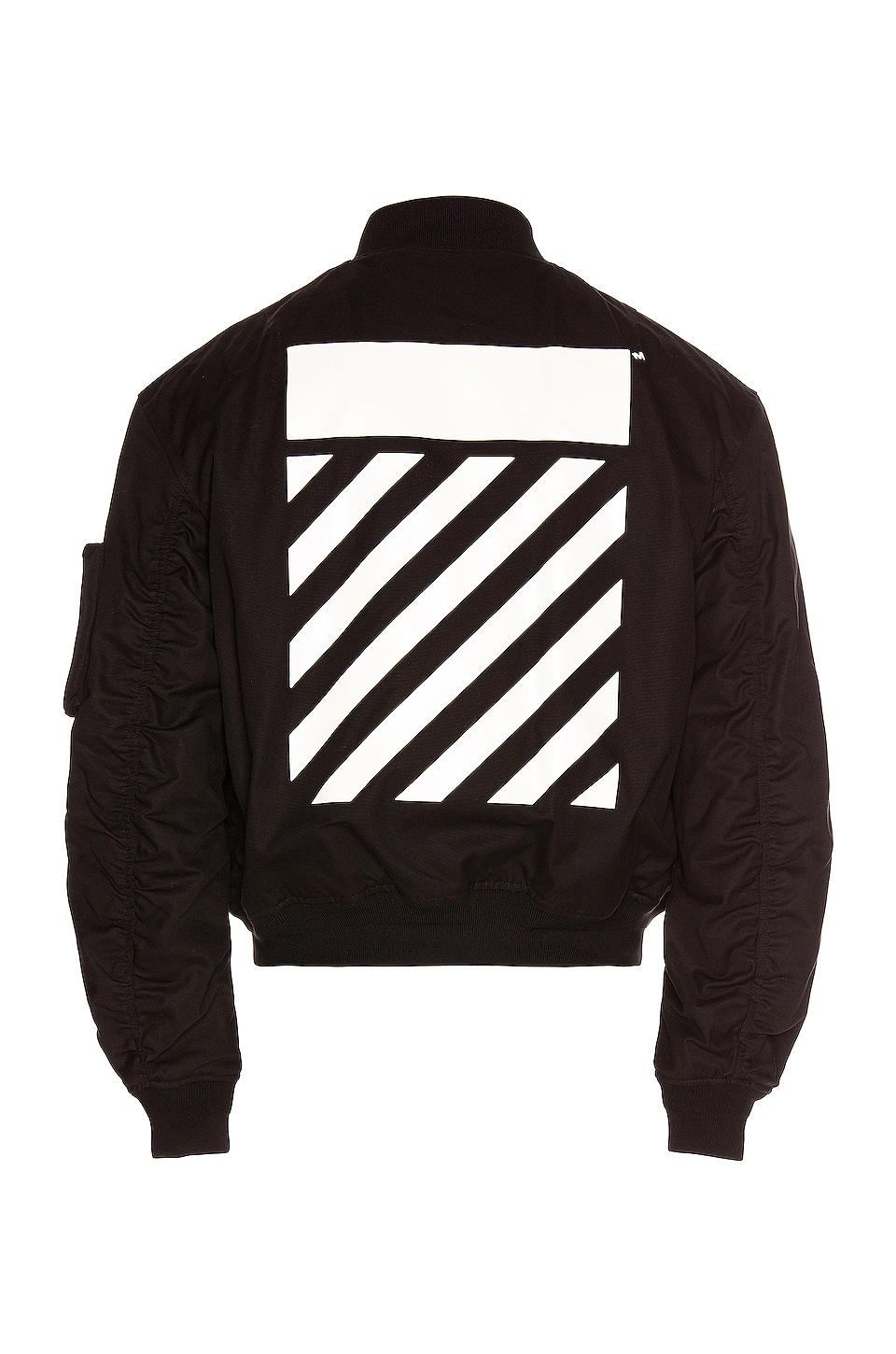 OFF-WHITE Diag Tab Bomber in Black & White | REVOLVE