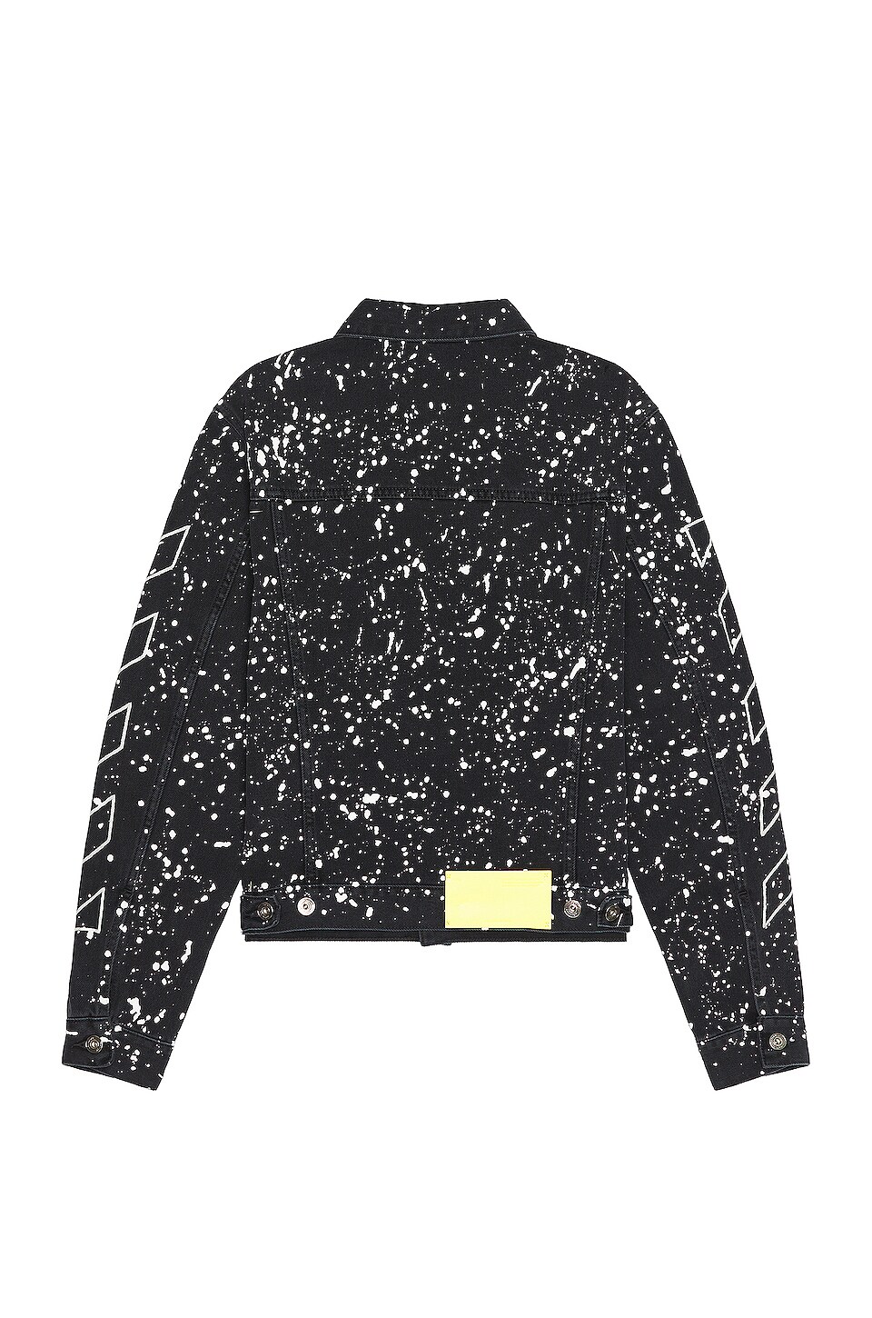OFF-WHITE Diagonal Outline Paint Slim Denim Jacket in Black & White
