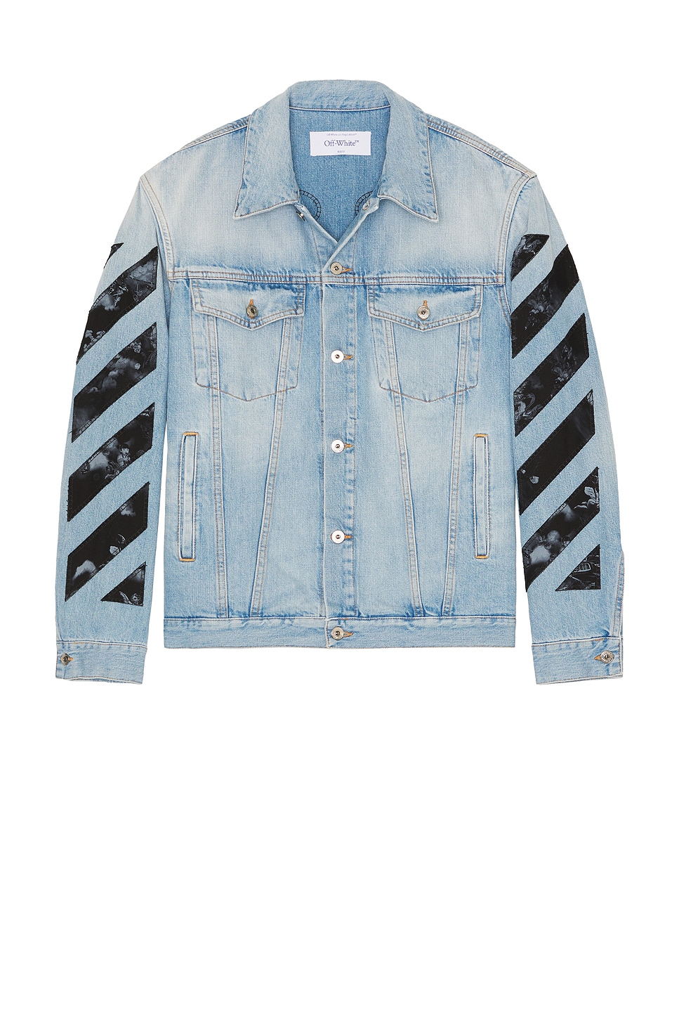 Fresco Diagonal Arrow Denim Jacket - Thumbnail 4