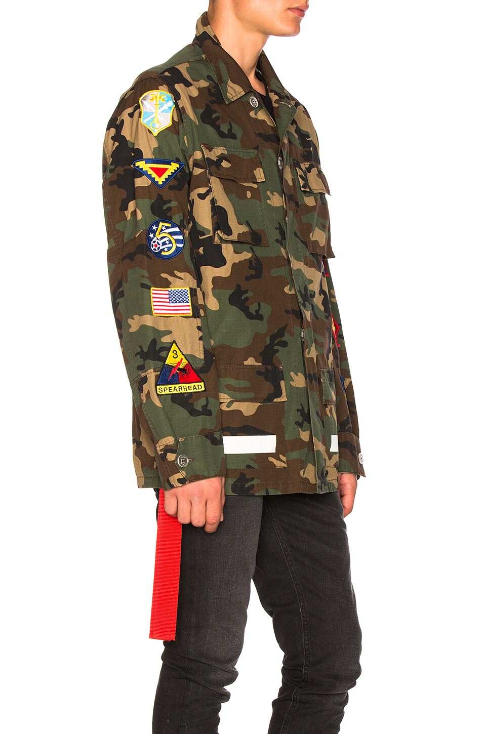 OFF-WHITE Patch-Detail Camouflage-Print Cotton Jacket | ModeSens