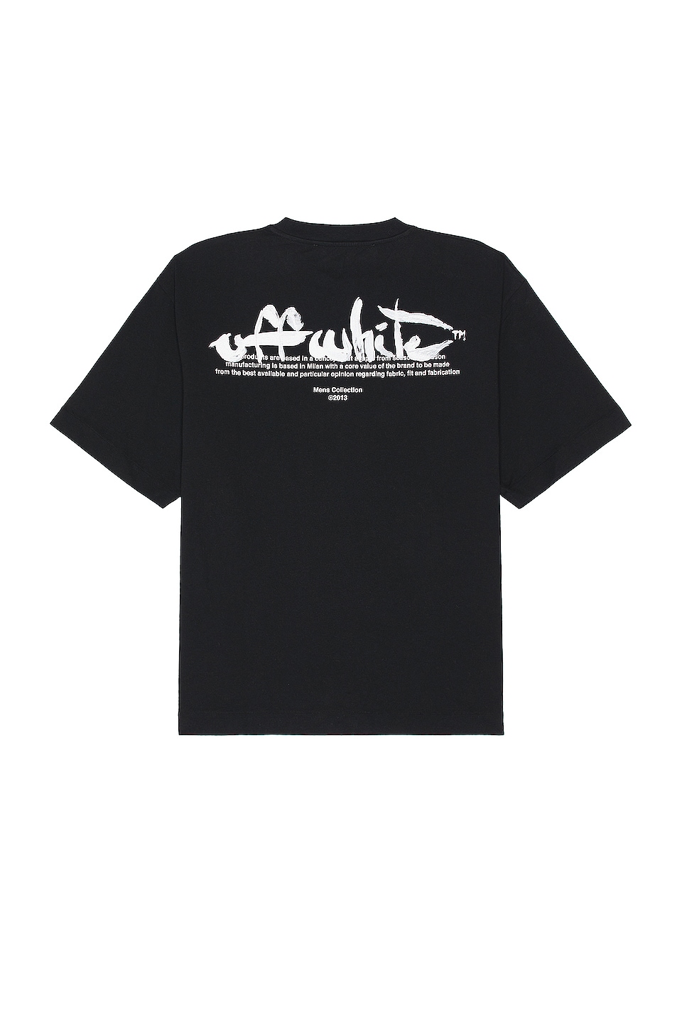 OFF-WHITE Paint Script Over Skate Short Sleeve T-Shirt in Black & White