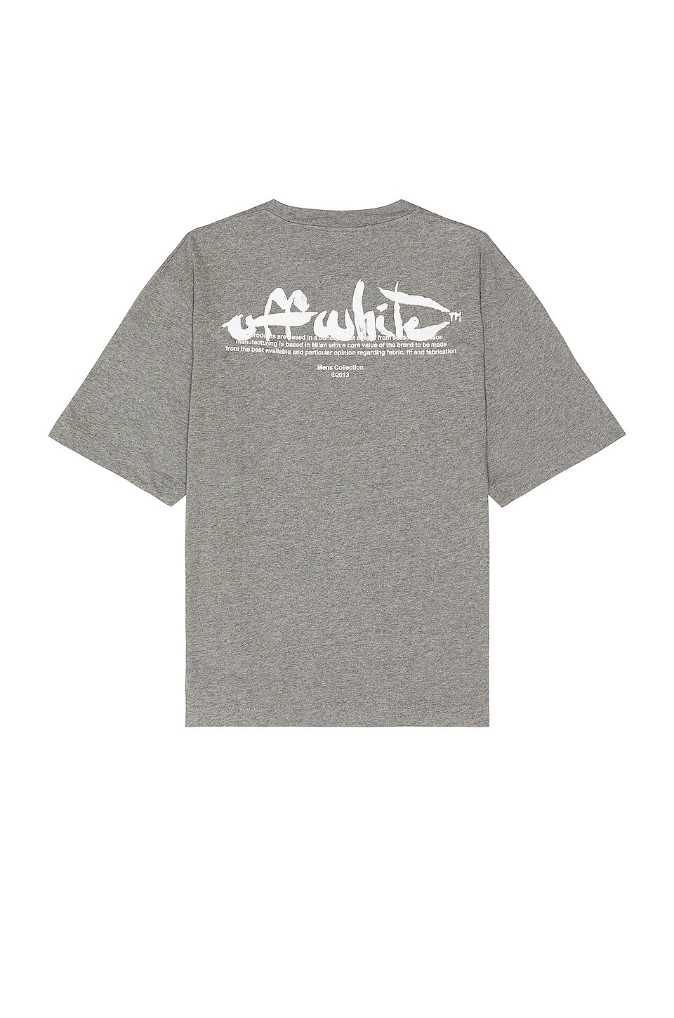 OFF-WHITE Paint Script Over Skate Short Sleeve T-Shirt in Melange Grey