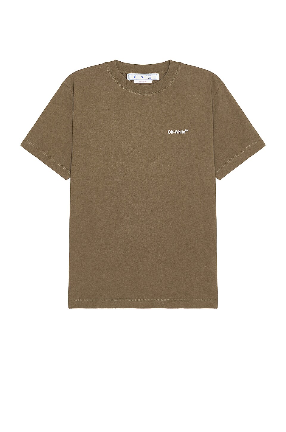 OFF-WHITE Bricks Slim Short Sleeve T-Shirt in Army Green & White