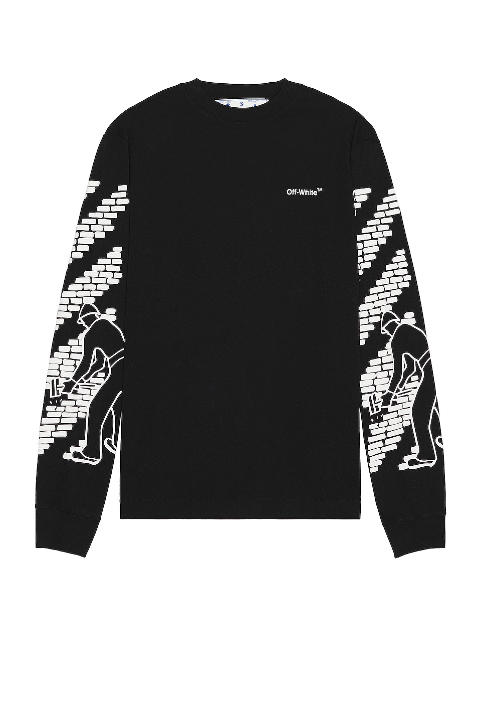 OFF-WHITE Bricks Skate Long Sleeve T-Shirt in Black & White