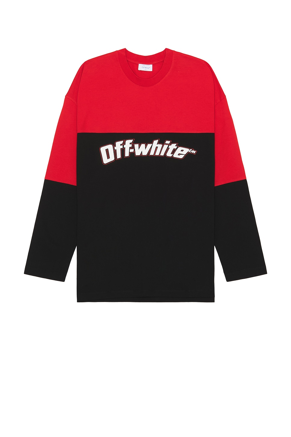 OFF WHITE Half Arrow Wide Longsleeve Tee in Black White REVOLVE