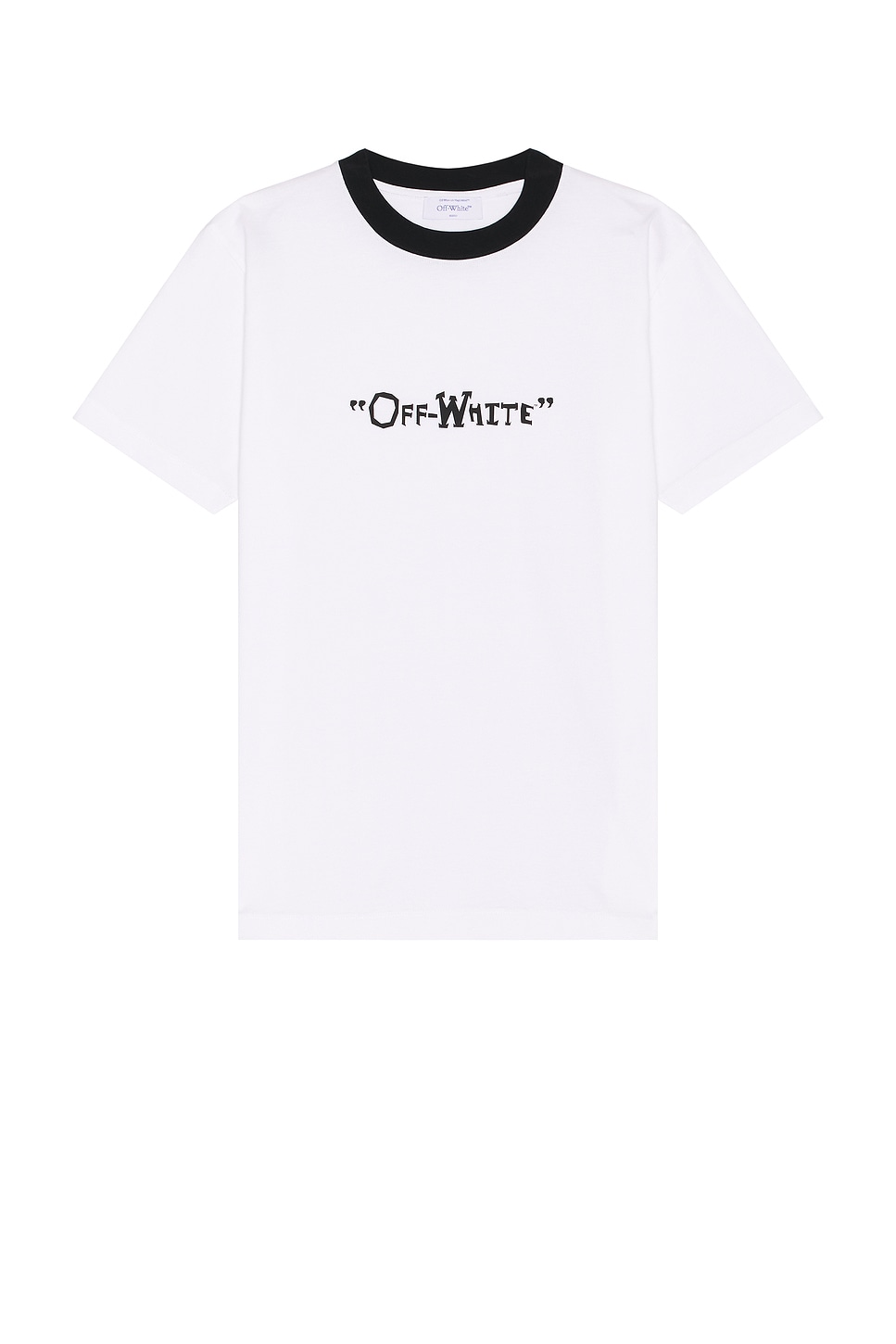 OFF-WHITE Off Quote Slim Short Sleeve Tee in White & Black