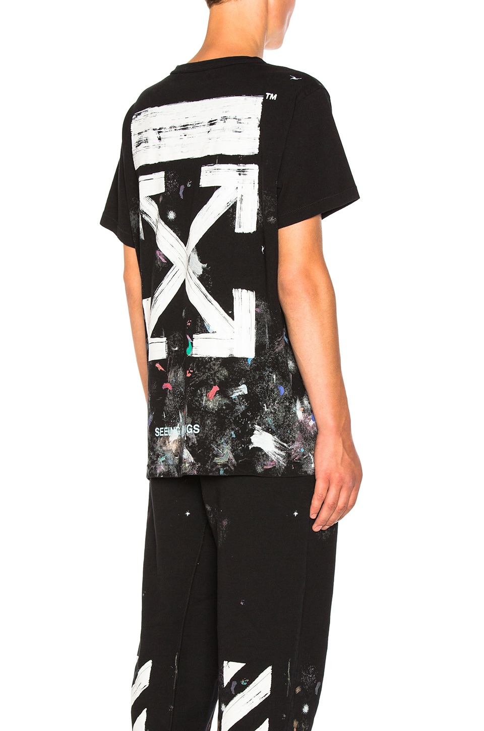 Off-White Galaxy Brushed Tee In Abstract, Black. In Black & White