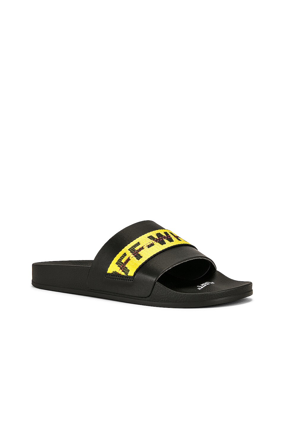 OFF-WHITE Industrial Pool Slider in Black & Yellow
