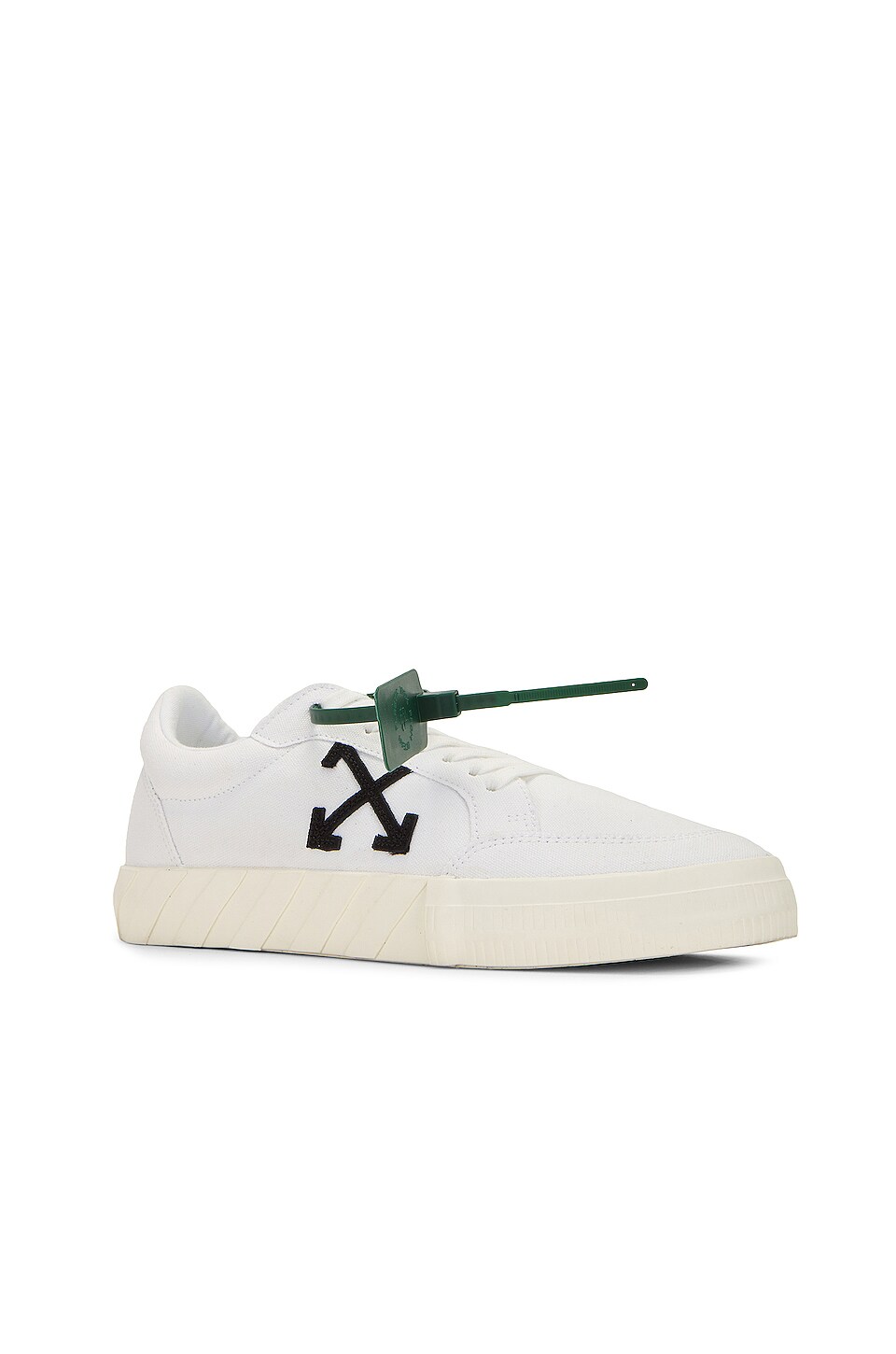 OFF-WHITE Low Vulcanized Canvas Sneaker in White & Black