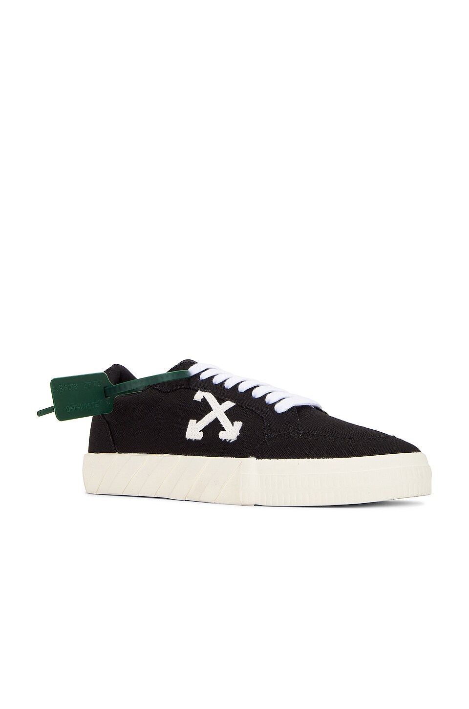 OFF-WHITE Canvas Low-Top Sneakers in Black & White