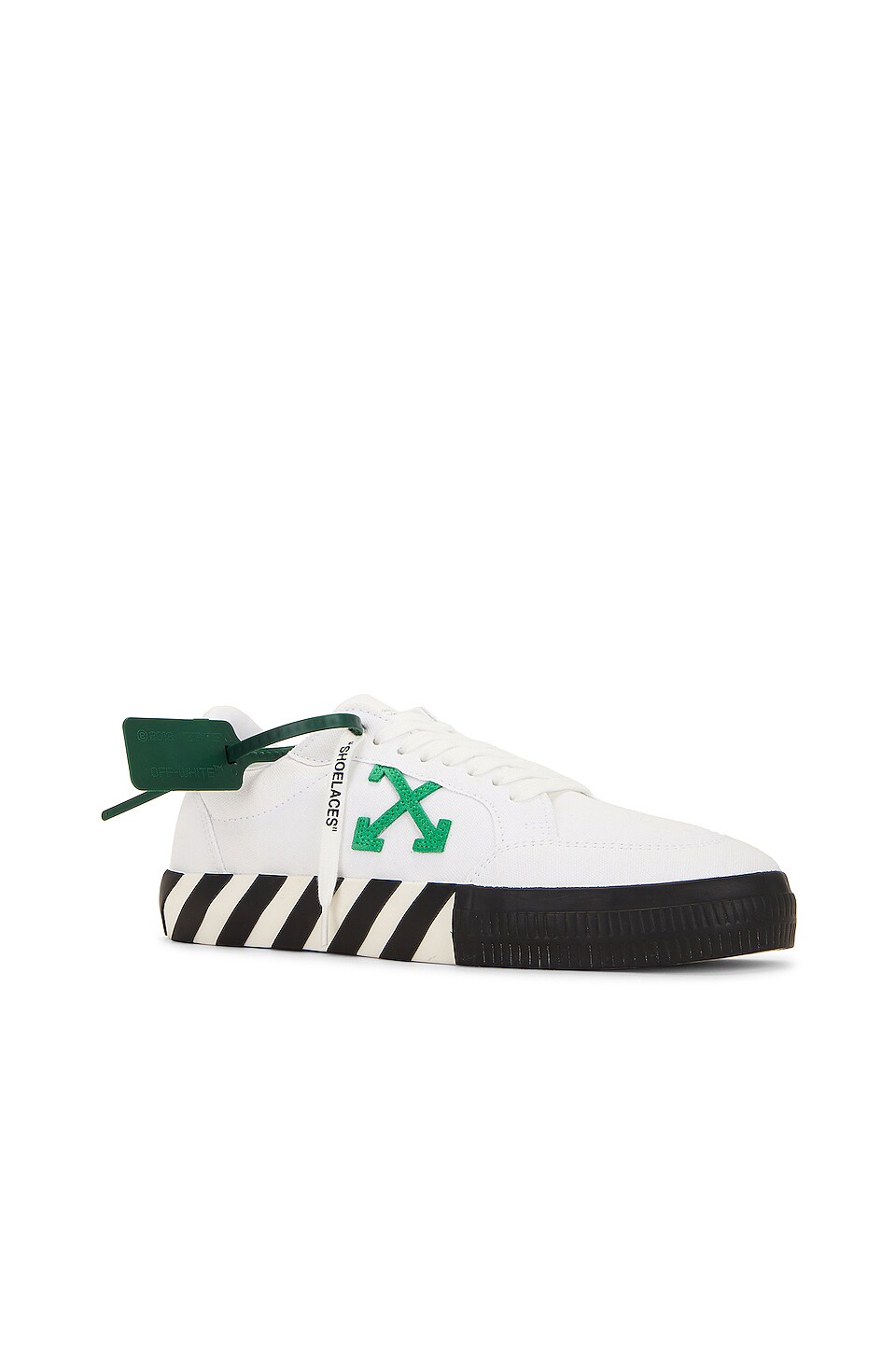 OFF-WHITE Low Top Sneakers in White & Green