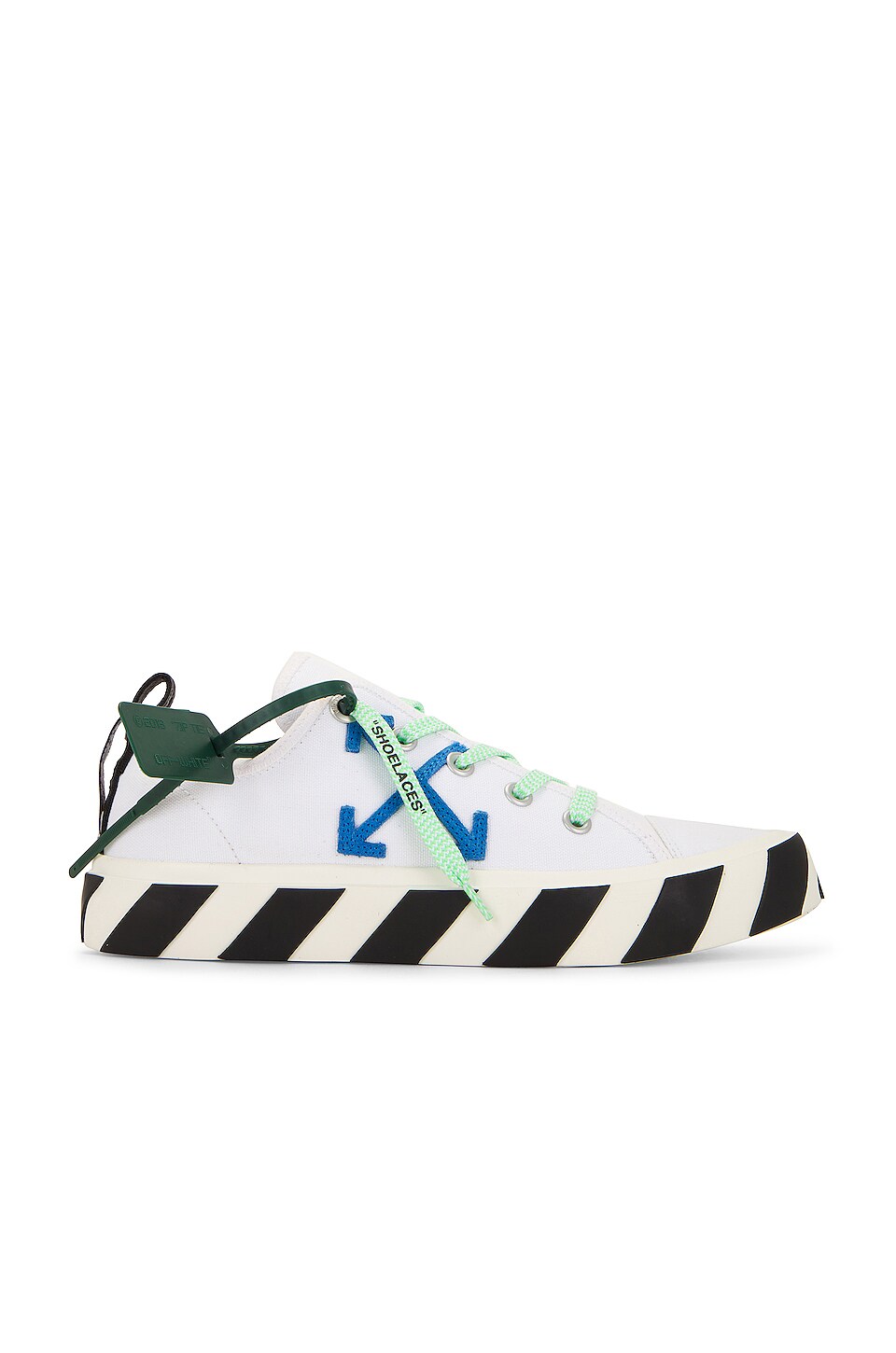 OFF-WHITE Hybrid Low Top Sneakers in White & Navy