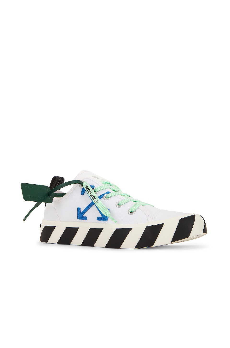 OFF-WHITE Hybrid Low Top Sneakers in White & Navy