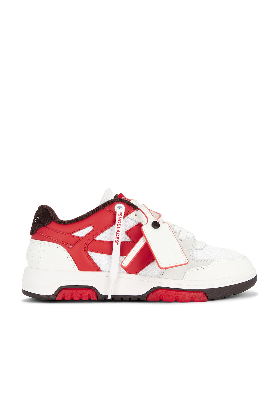 OFF-WHITE Slim Out Of Office Sneaker in Brick Red & White