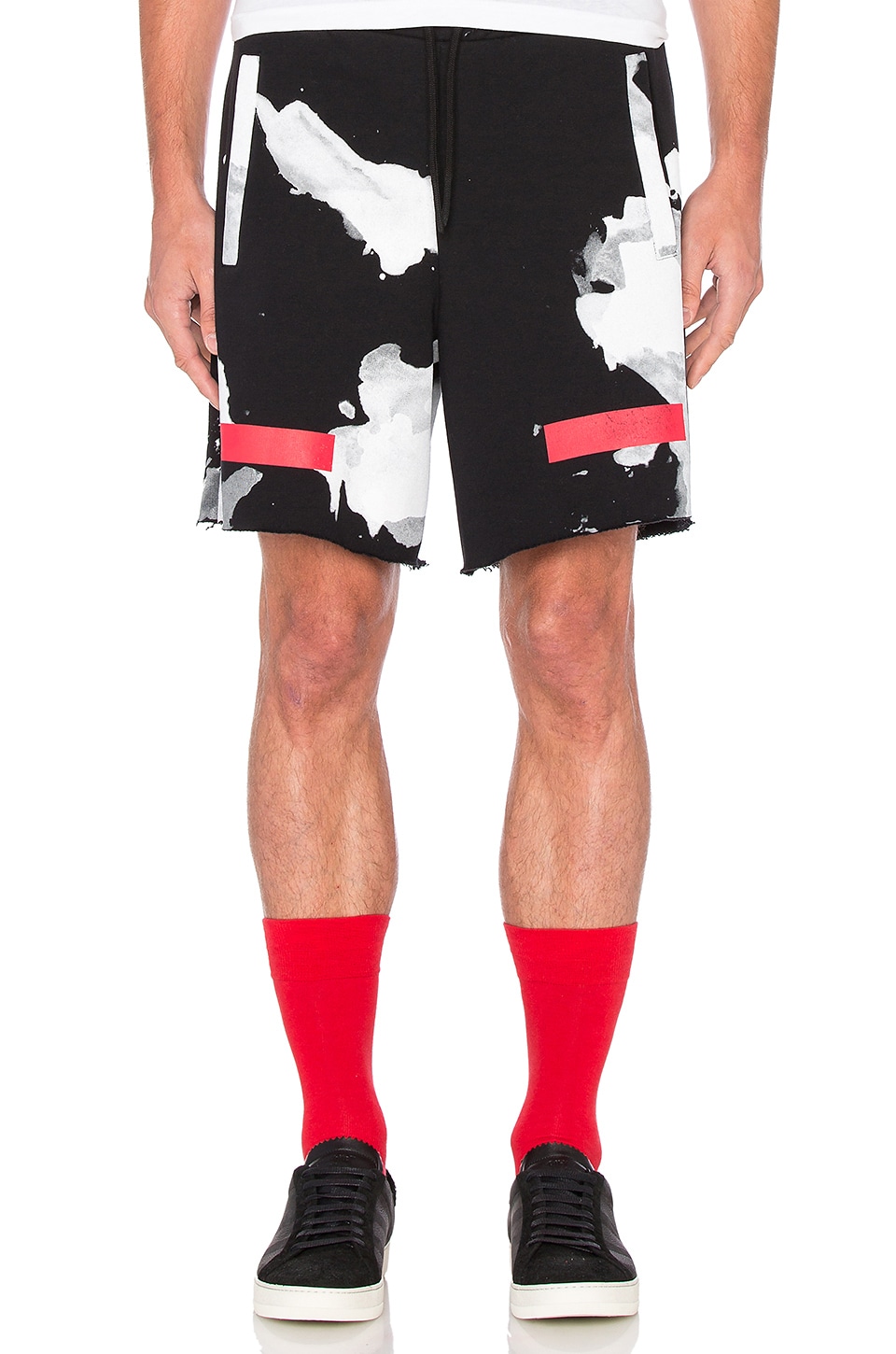 OFF-WHITE White Liquid Spots Shorts in All Over Red | REVOLVE